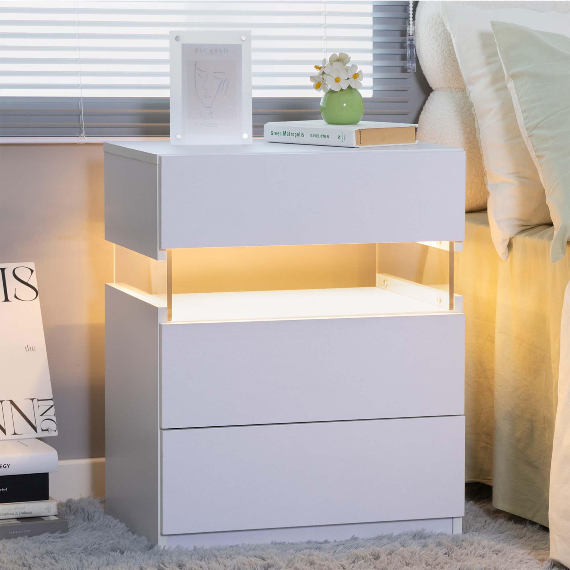 Sunrinx MG9-ND-4 White Nightstand