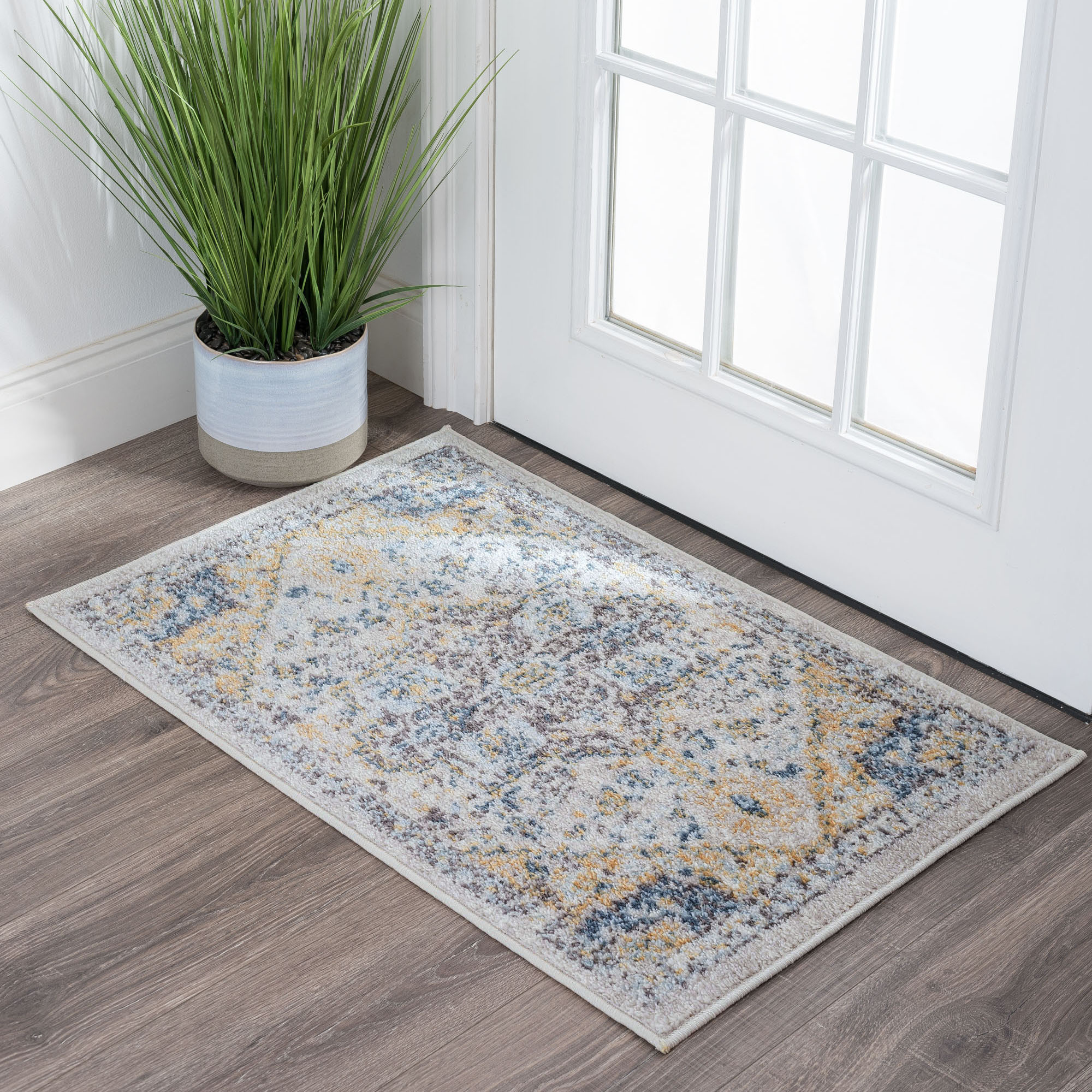 Tayse BCL1201 2X3 Barclay 2 x 3 (ft) Loomed Polypropylene Cream Rectangular Indoor Floral/Botanical Throw rug