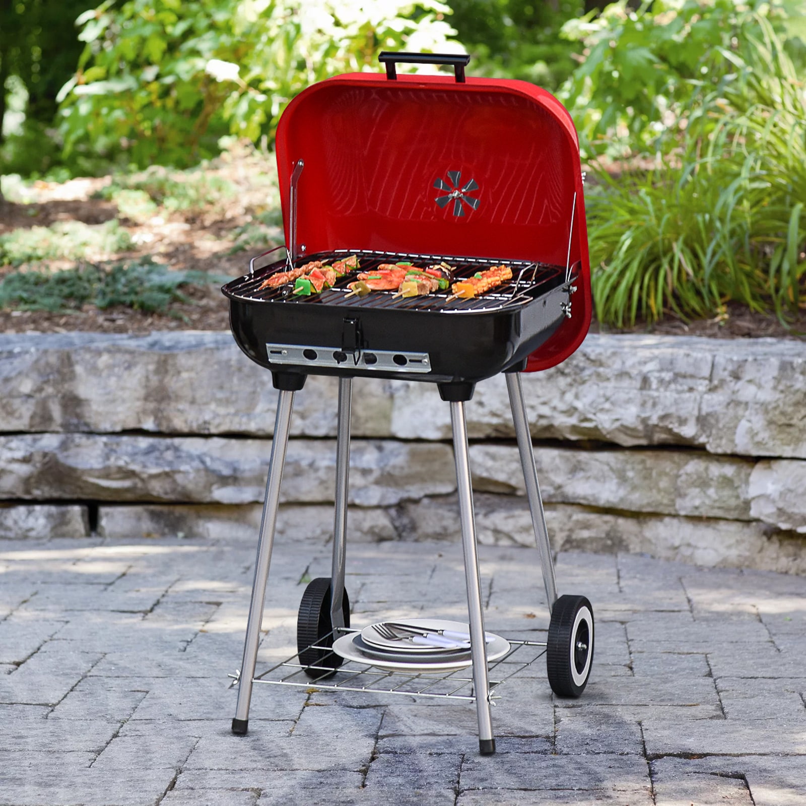 19 Inch Steel Enamel Coated Outdoor Charcoal Grill Charcoal Grills at Lowes