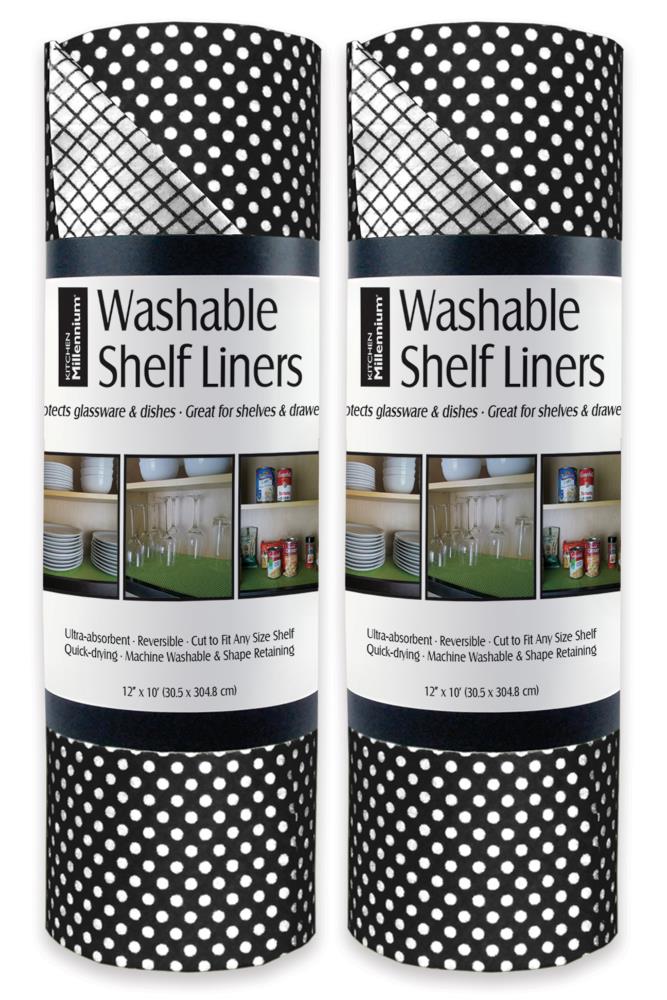 DII 12-in x 10-ft Dots Black Shelf Liner in the Shelf Liners department at