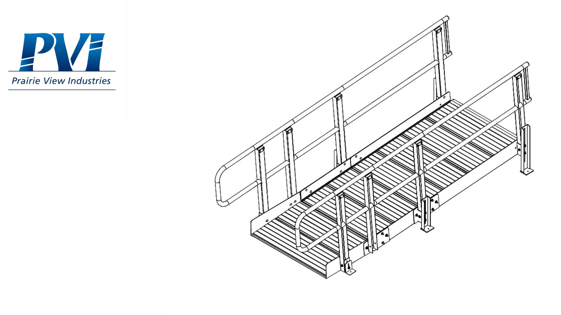 Prairie View Industries MXP8.0 8-Feet x 36-Inches Aluminum Modular Entryway Wheelchair Ramp ADA Compliant