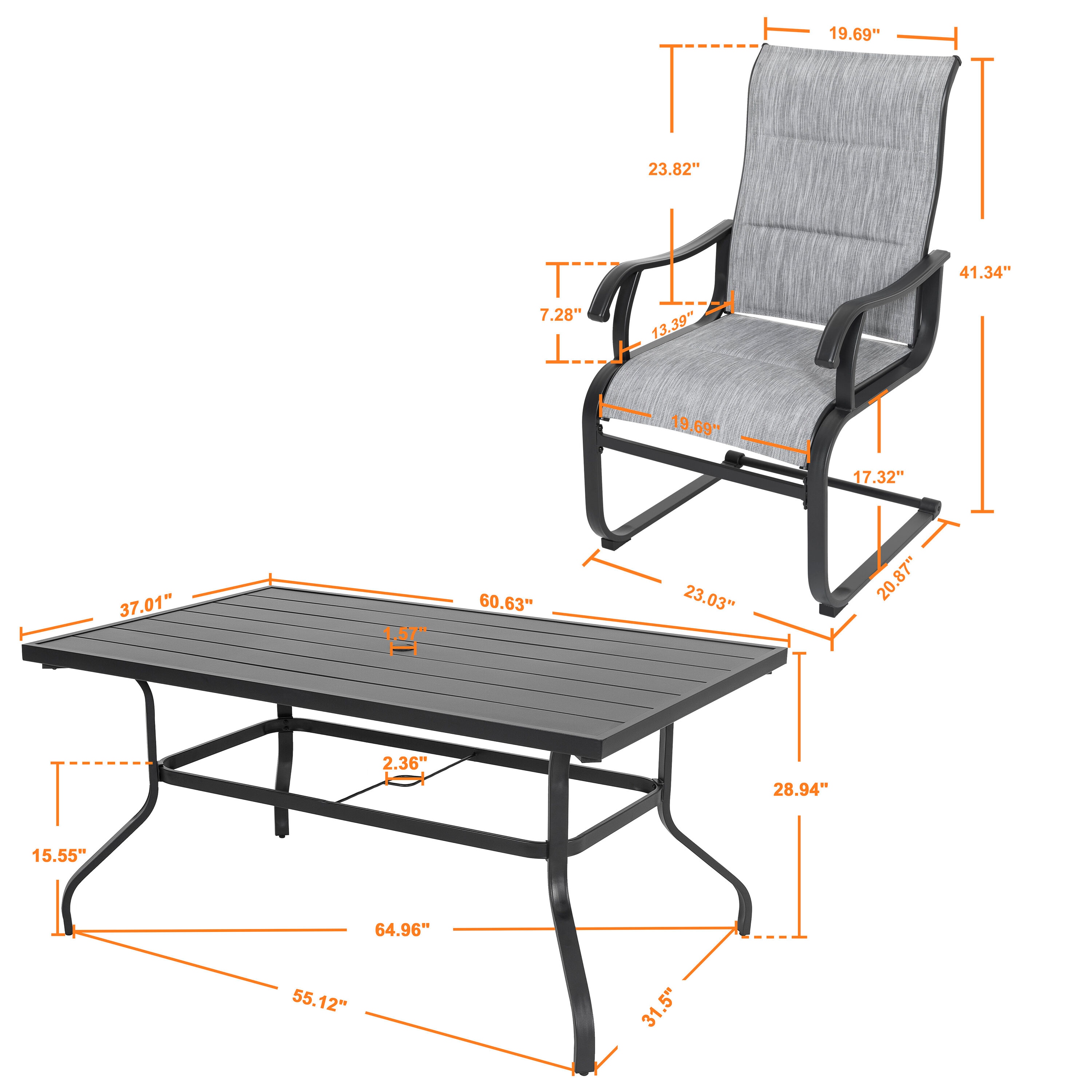 Nuu Garden SD006-T352BK Patio-Dining-Sets - View #9