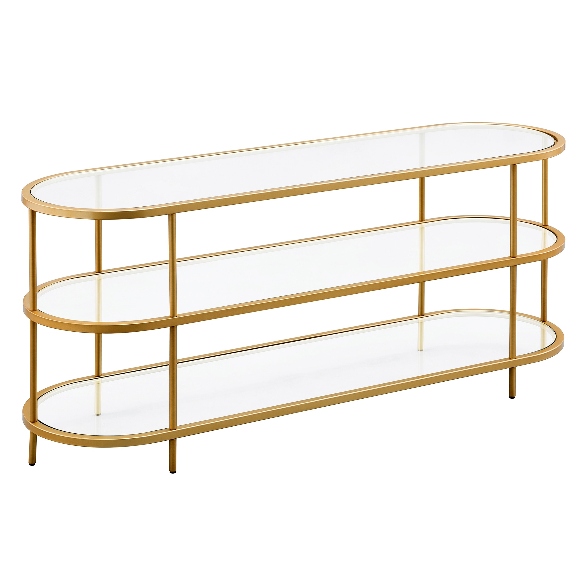 Hailey Home TV0634 Leif Modern/Contemporary Brass TV stand ( Accommodates TVs up to 70-in )