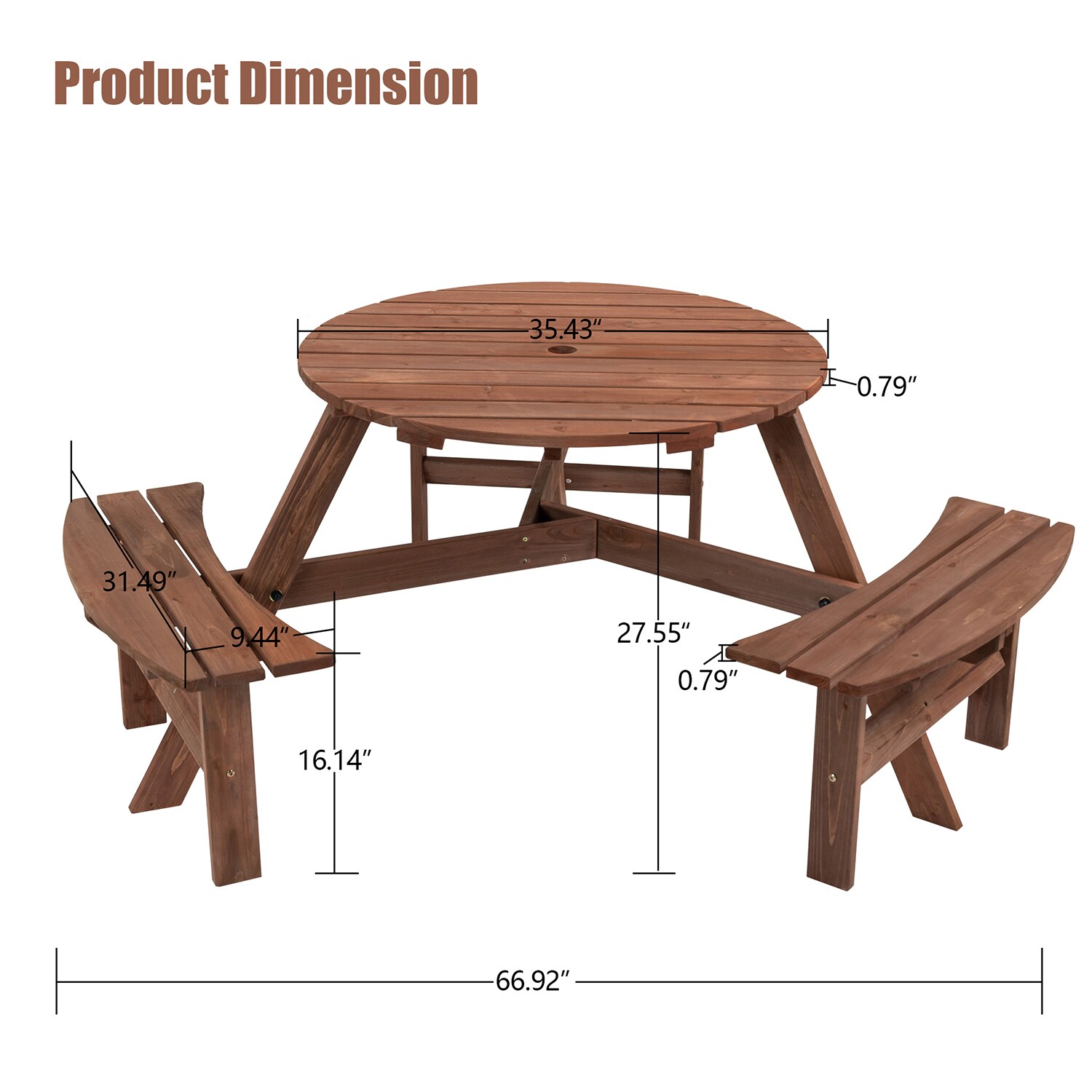 SINOFURN SYB750004BN Picnic-Tables - View #7