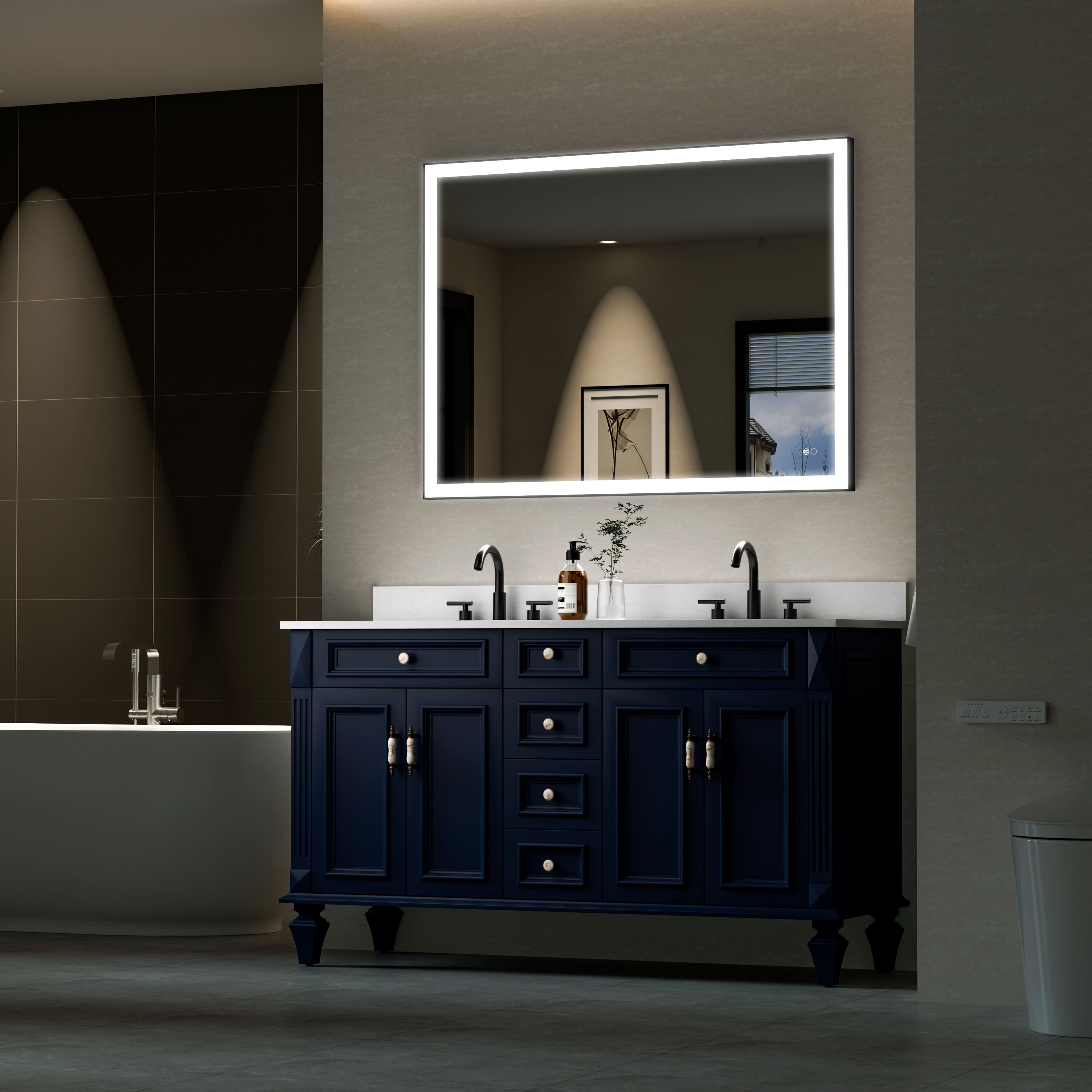WELLFOR W5FM4836MB Framed-Bath-Mirrors - View #11