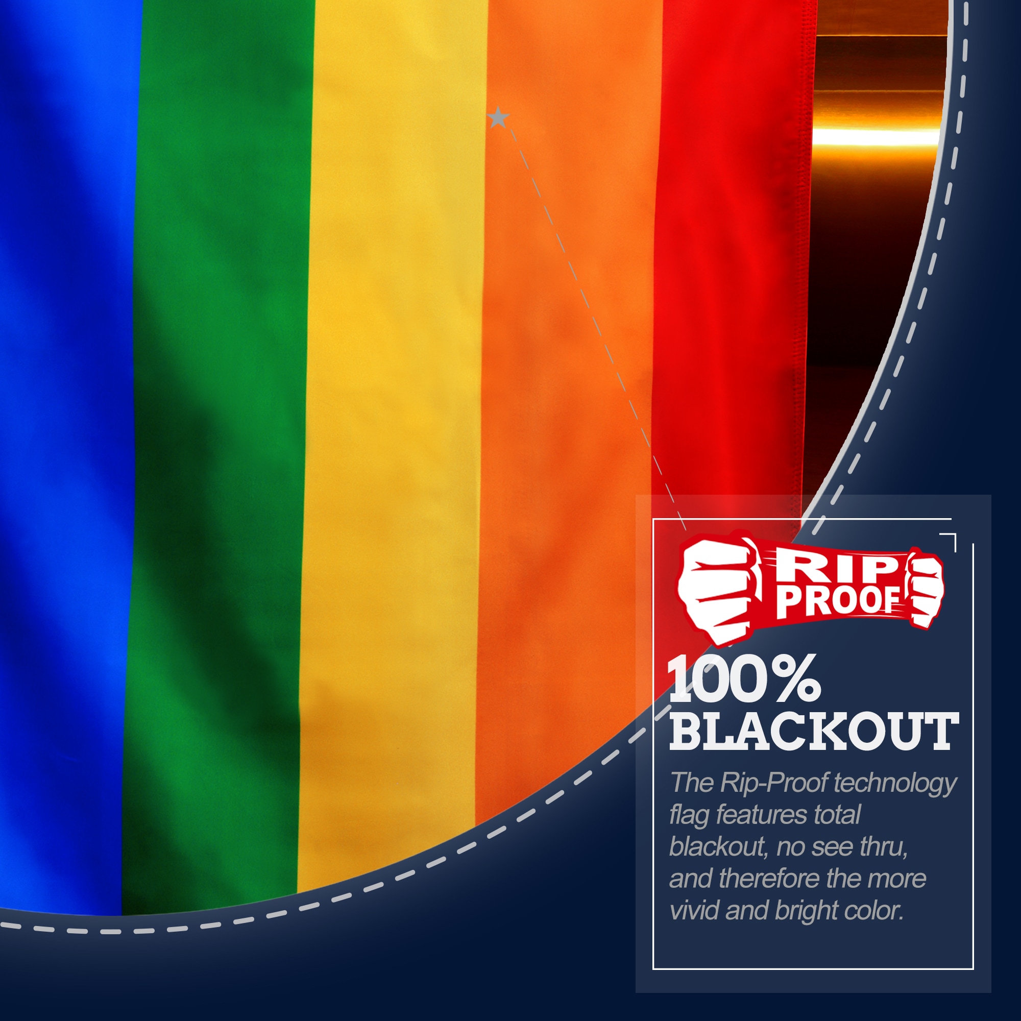 Rip-Proof Double Sided 3-Ply Rainbow Flag 3x5 Foot