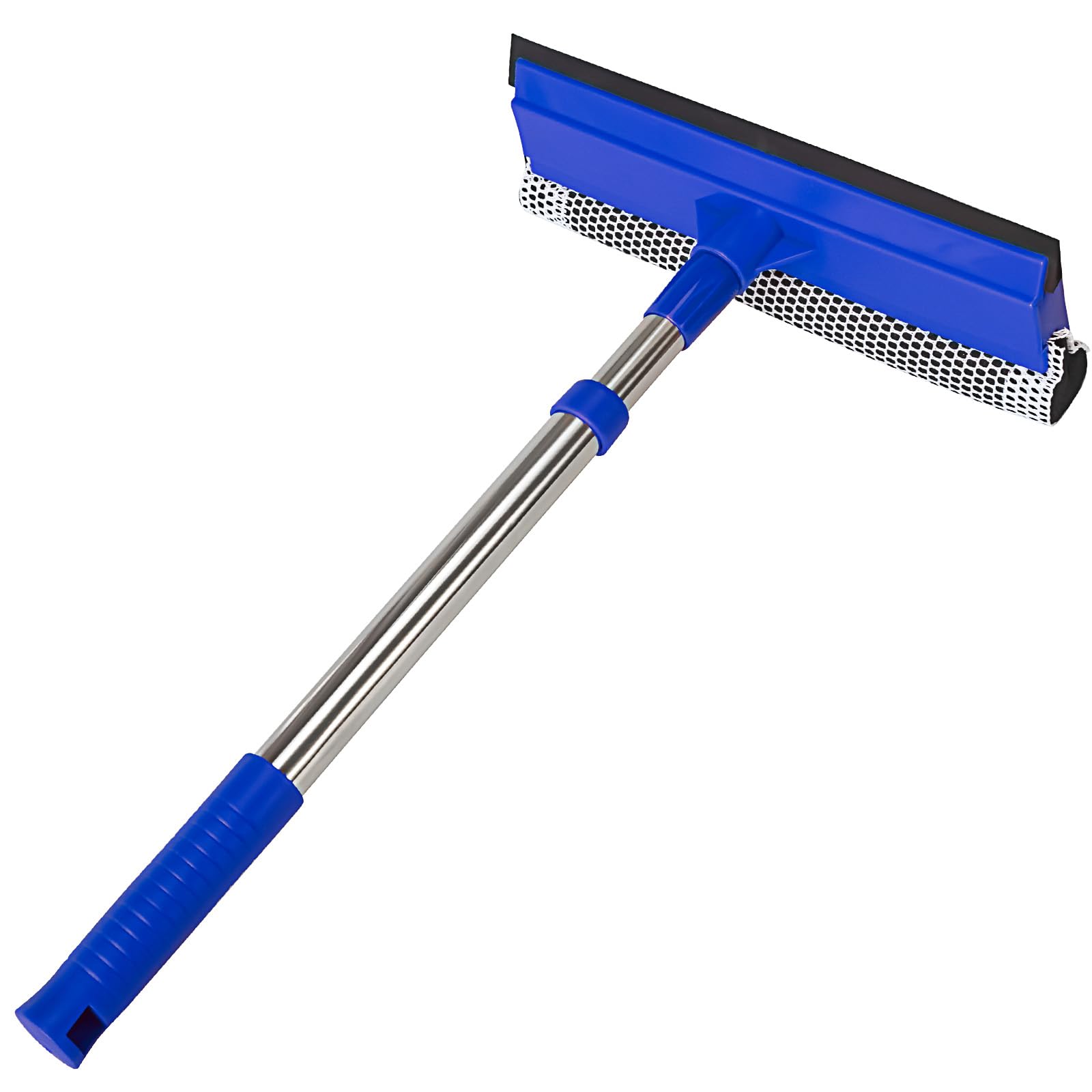 Ahfiwaso  2-in-1 Window Squeegee and Car Squeegee with Adjustable Telescoping Stainless Steel Handle for Cleaning Cars Trucks Glass Doors Shower