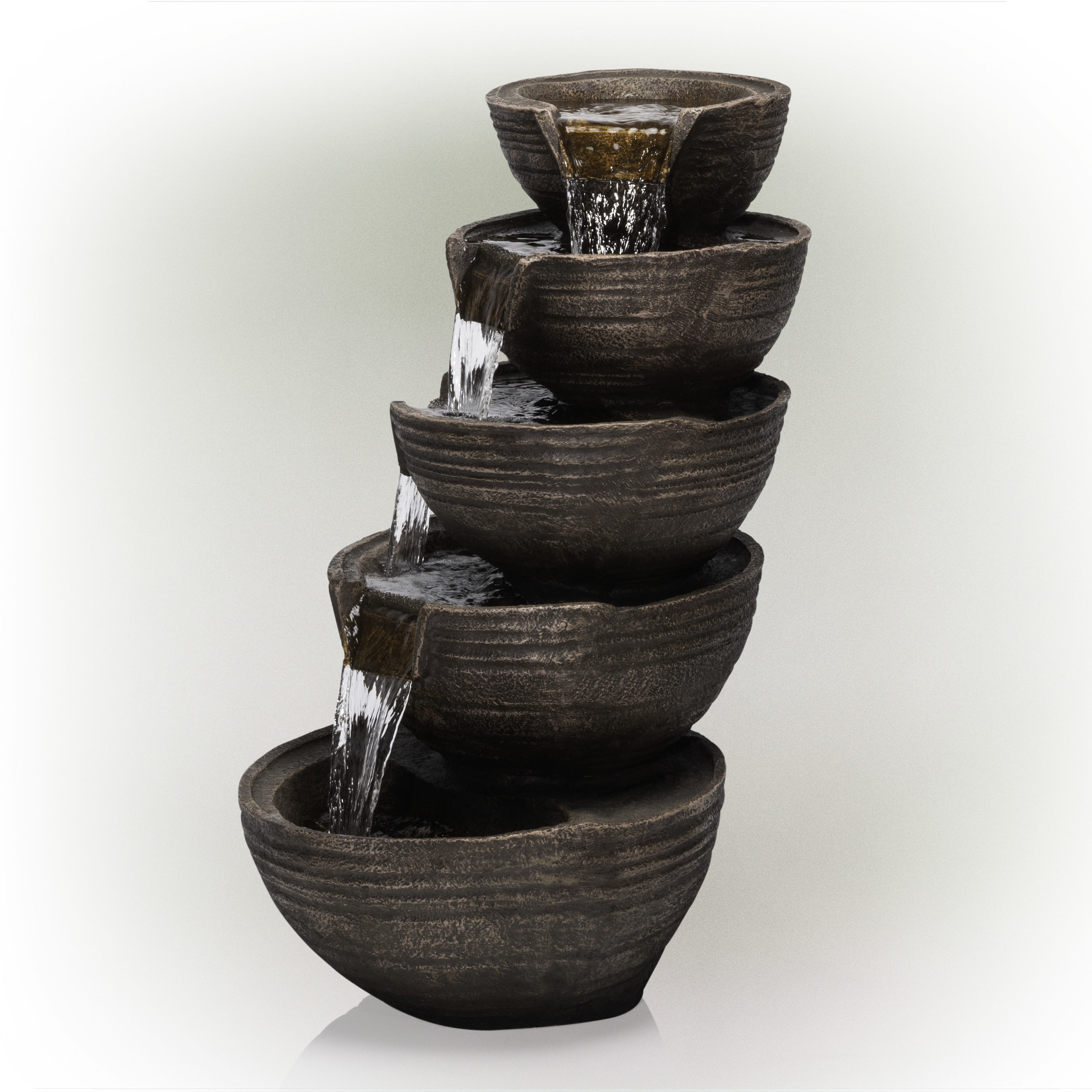 Alpine Corporation 34-in H Resin Water Tiered Outdoor Fountain Pump ...