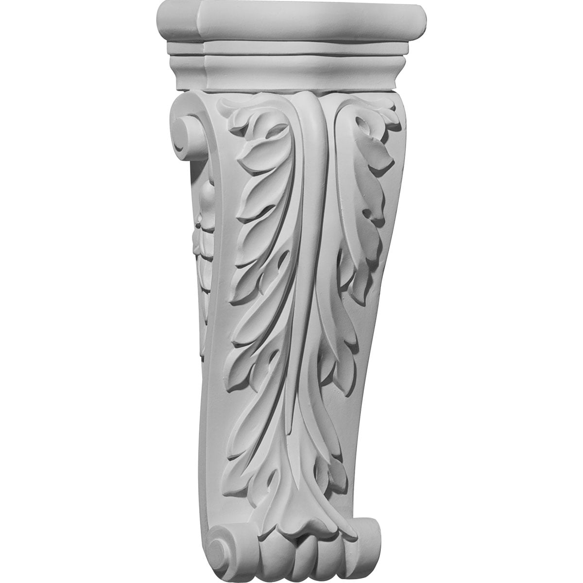 Ekena Millwork COR04X01X10AS 4.5-in x 1.75-in x 10-in Asa Acanthus Primed White Urethane Paintable Corbel