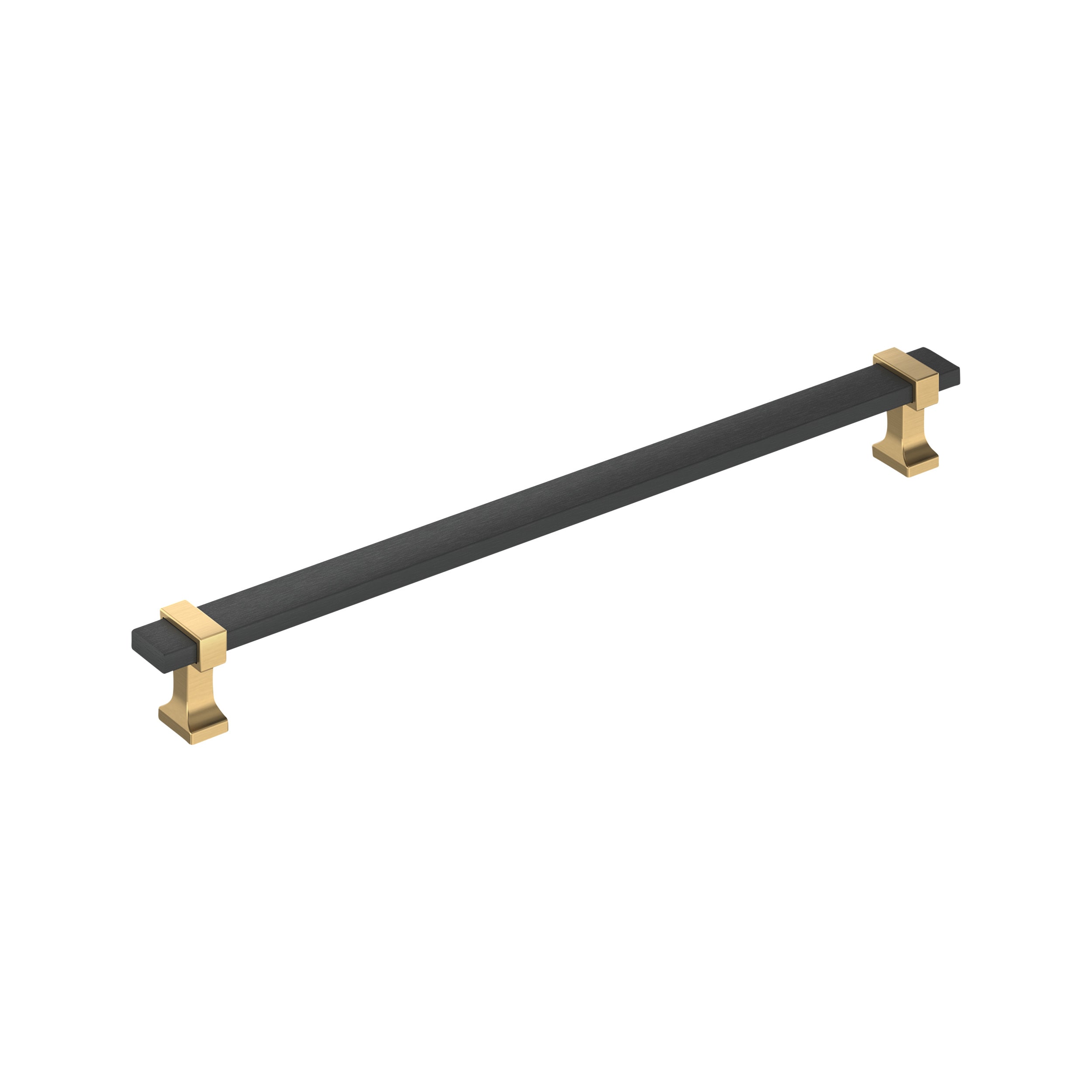 Amerock BP37082BMBCZ Overton 10-1/16-in , 256mm Center to Center Brushed Matte Black/Champagne Bronze Rectangular Bar