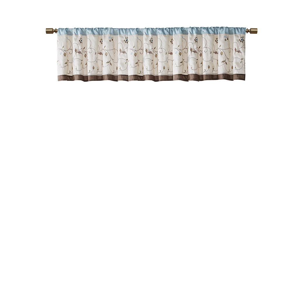 Gracie Mills 5053-14PM Rogelio Floral Embroidered Window Valance