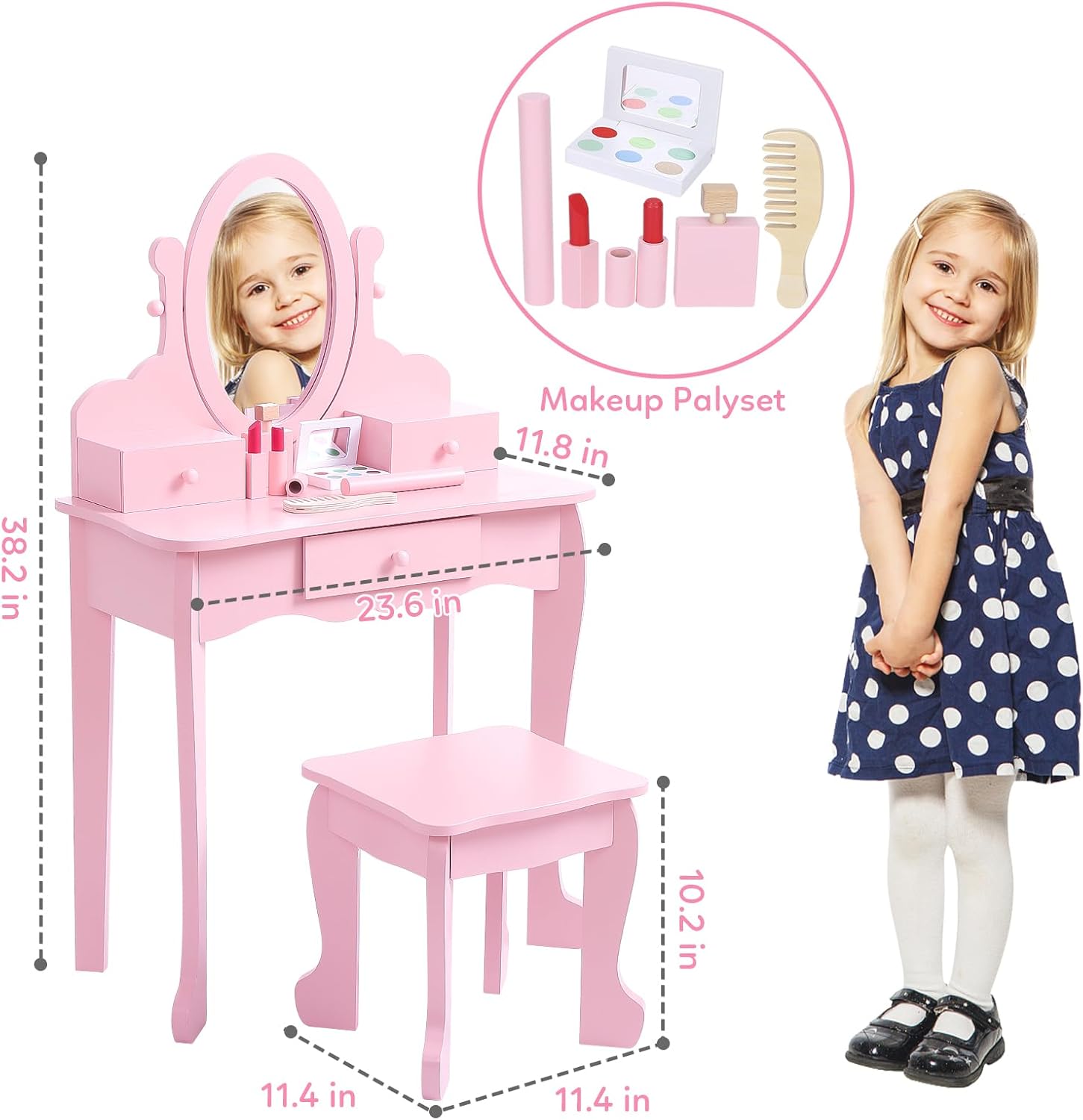 Qeetex LHF-SZT-PHO-336UNR6X Bedroom-Vanities - View #2