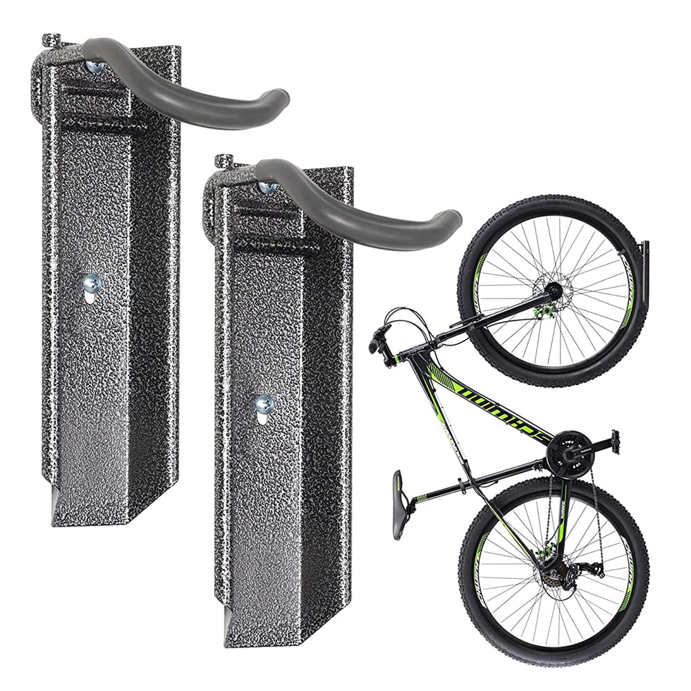 Vertical bike hook Garage Organization at