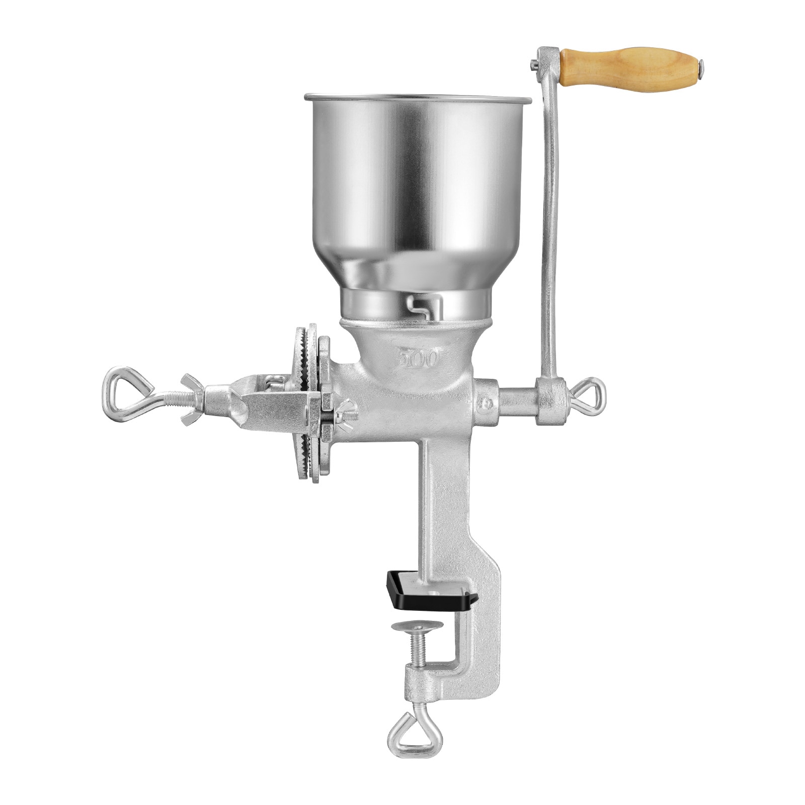 Mecale Manual Cast Iron Grain Mill Hand Crank Grinder with Table Clamp for Corn Coffee and Spices