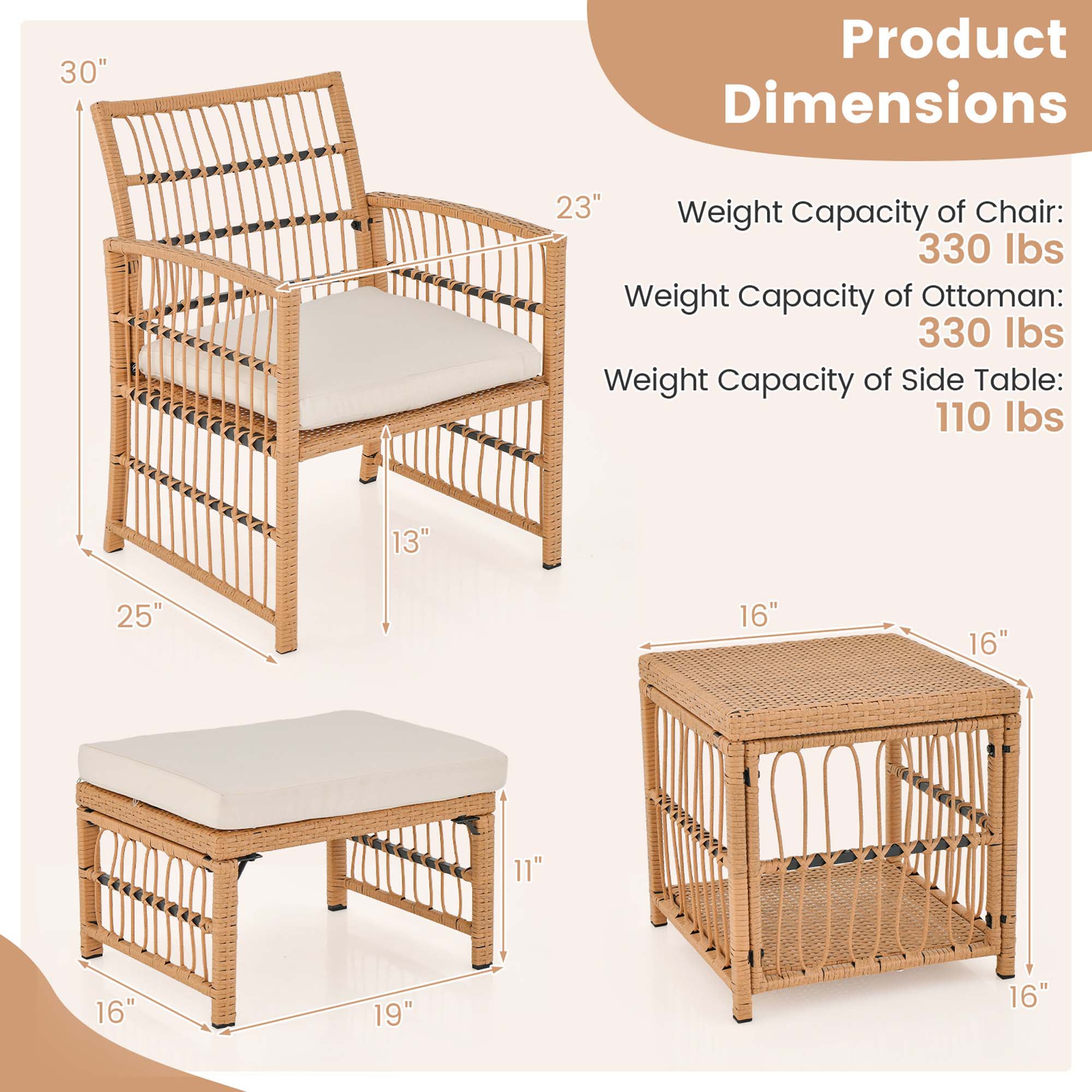 Costway HCST00116 Patio-Conversation-Sets - View #2