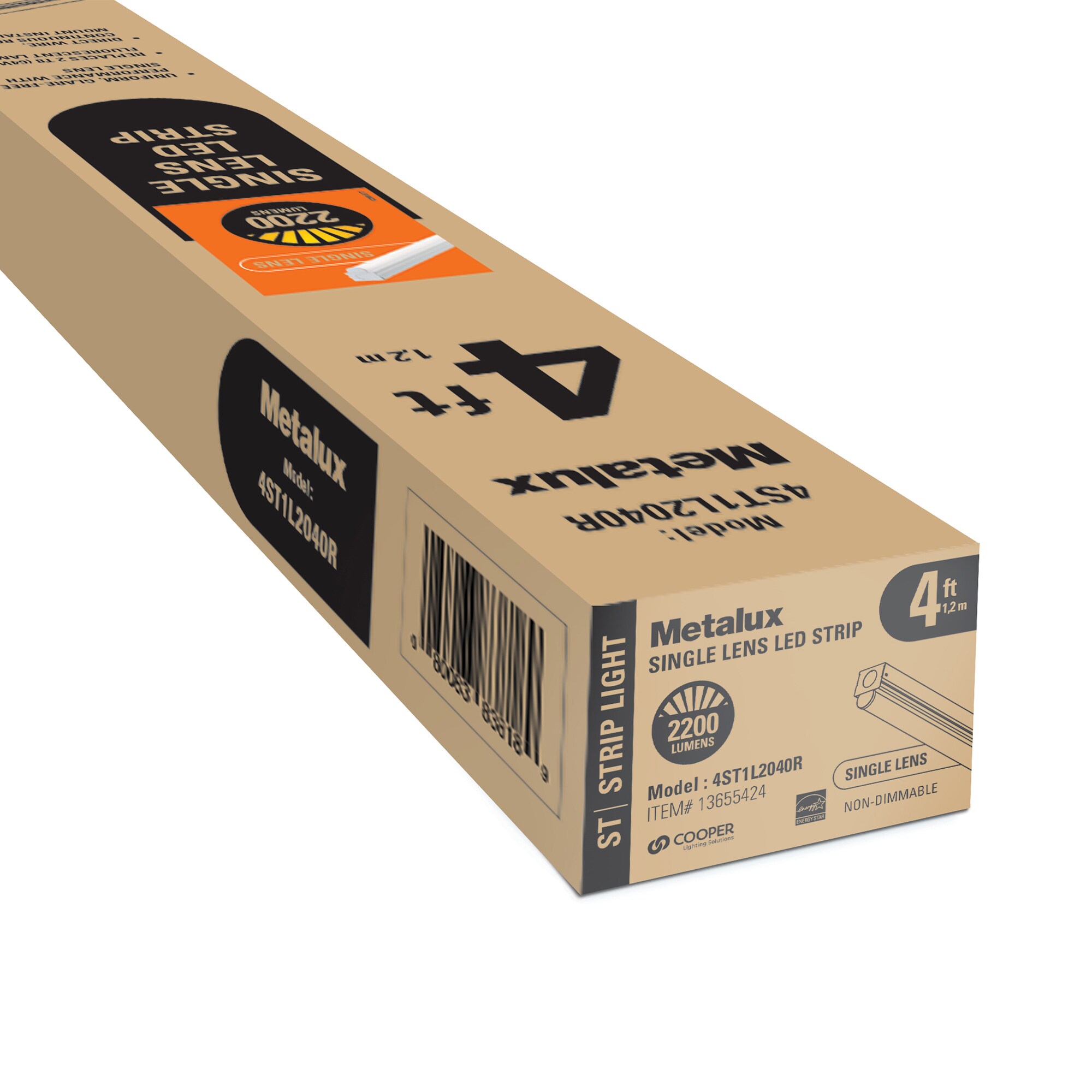 Metalux 48-Inch White LED Strip Light with Powder-Coated Finish