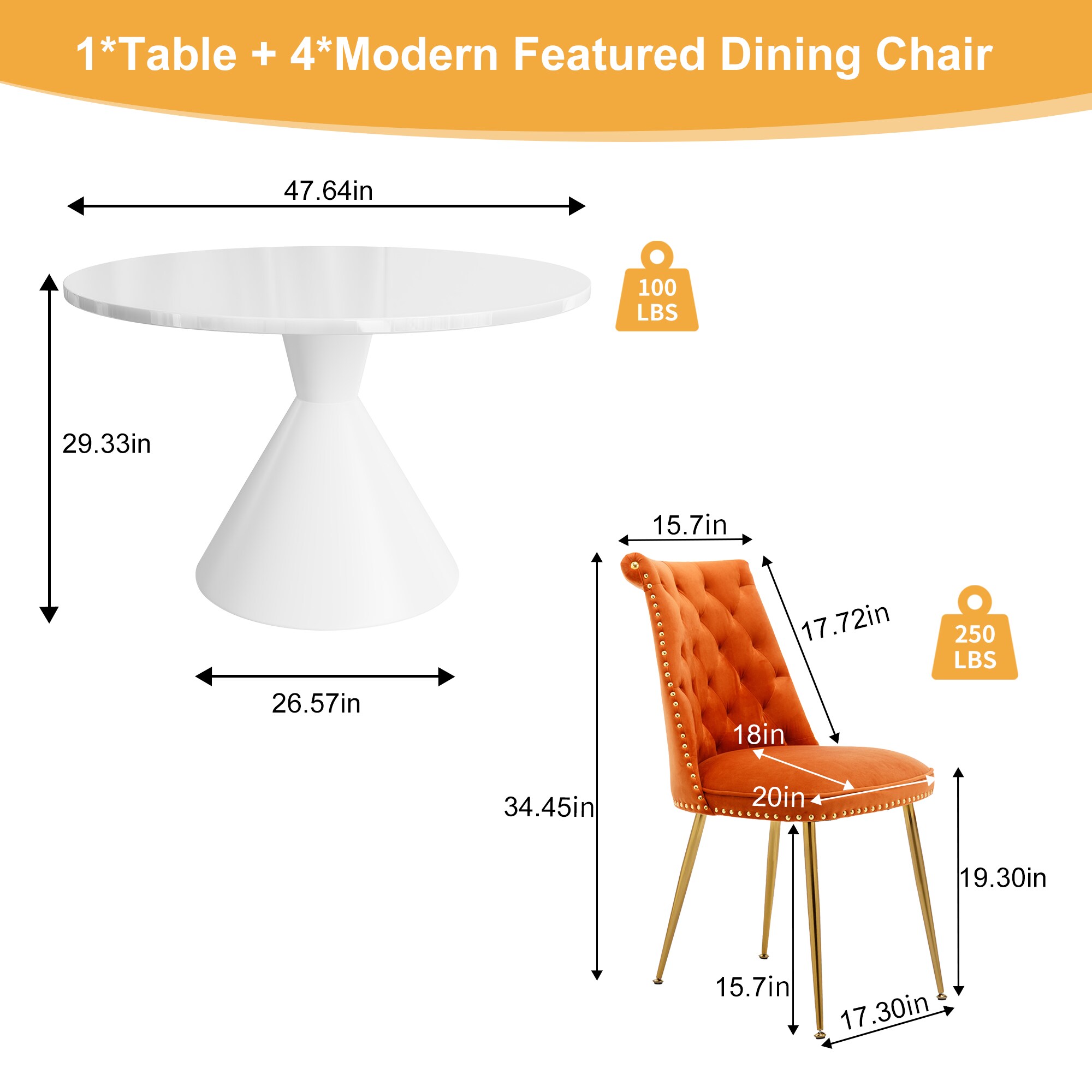 Clihome CL-RBT2-BWH703OG Dining-Sets - View #5