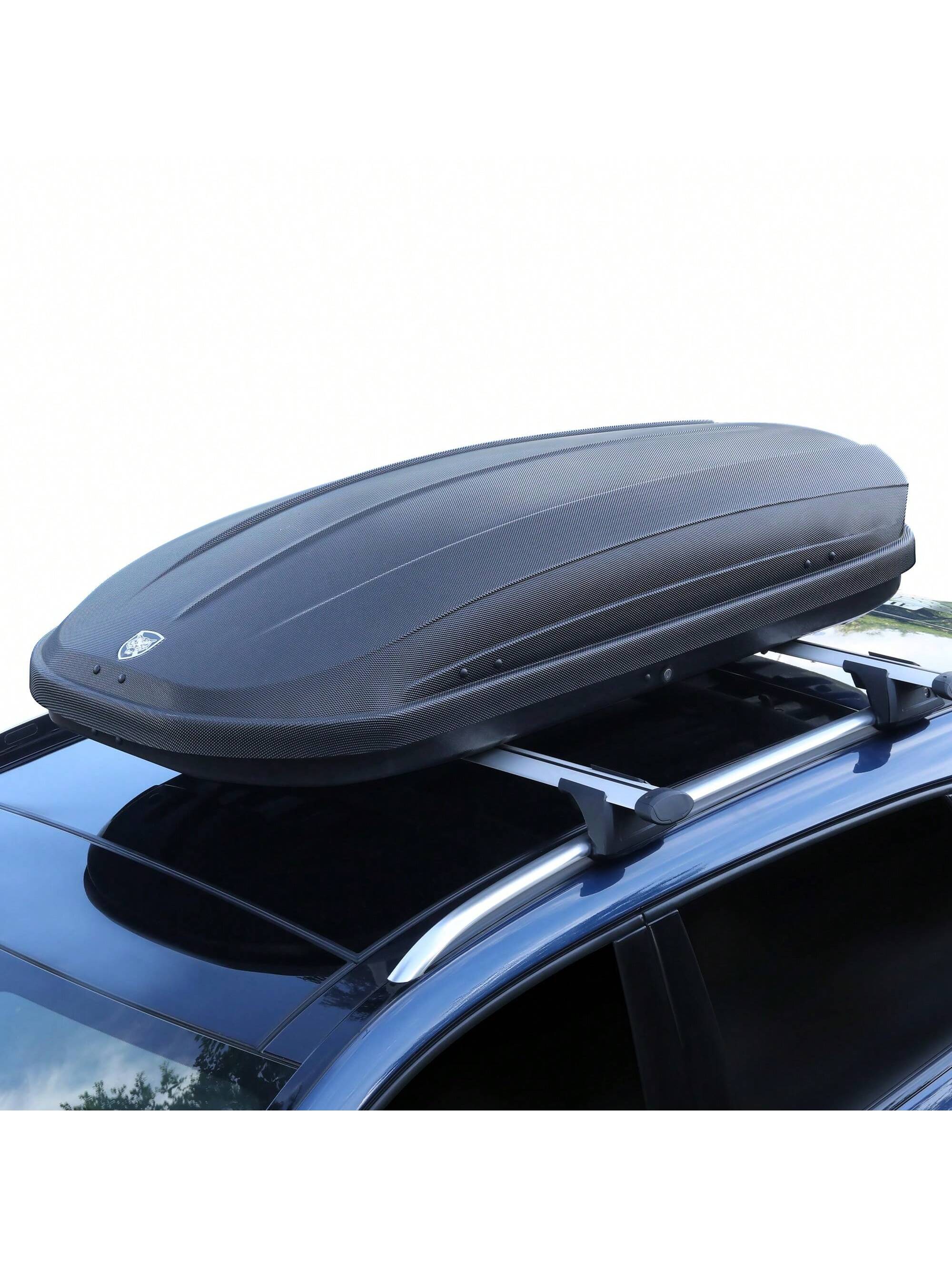 Qeetex PAU-0IWEGP8B-HF4 Rooftop Cargo Box Carrier. Dual-Side Opening Roof Mount Travel Luggage Storage Capacity. 165Lbs Weight Capacity With Secure Straps and Keys. Vehicle Hard-Shell Carriers. Black