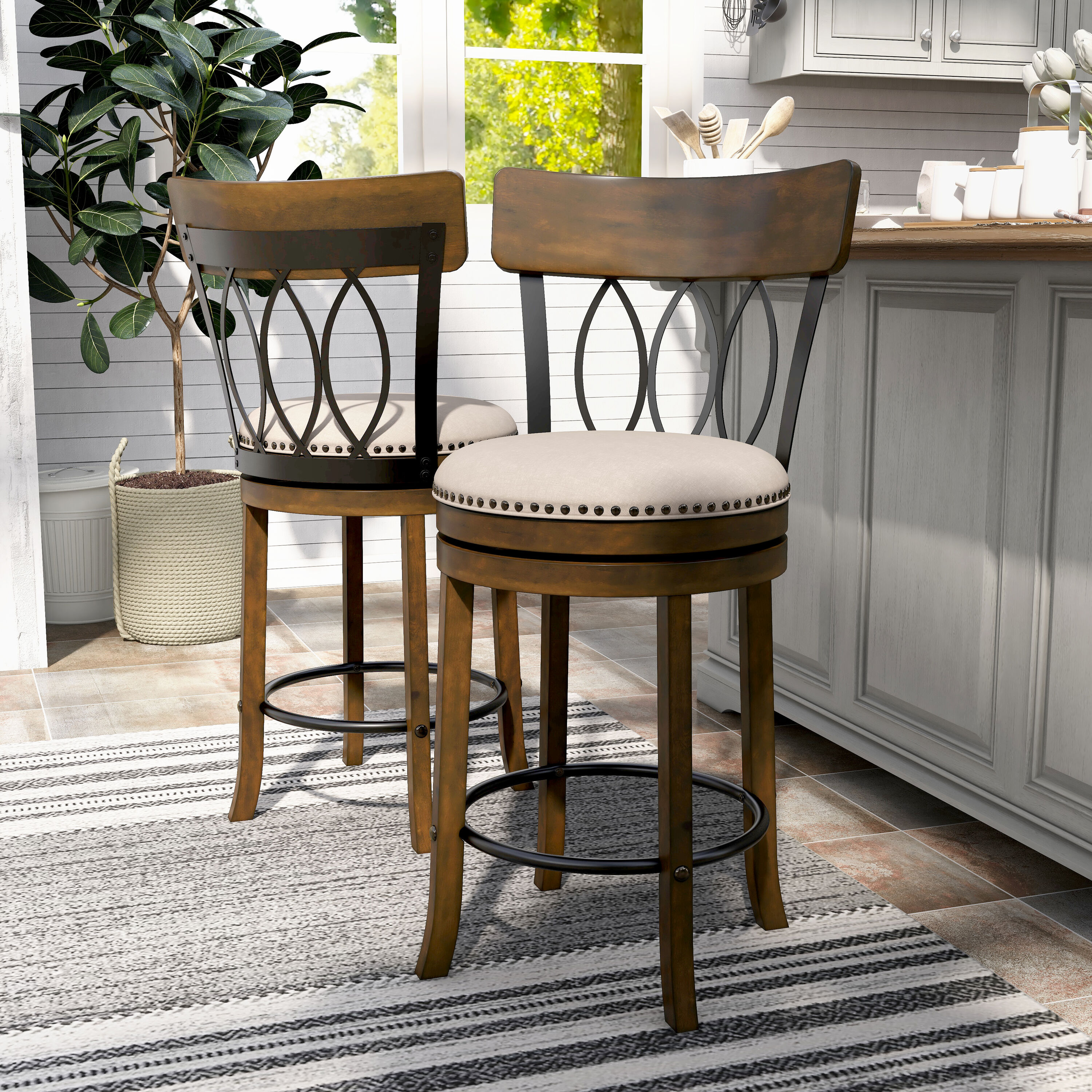 Furniture of America IDF-BR817A-24 stools - View #3