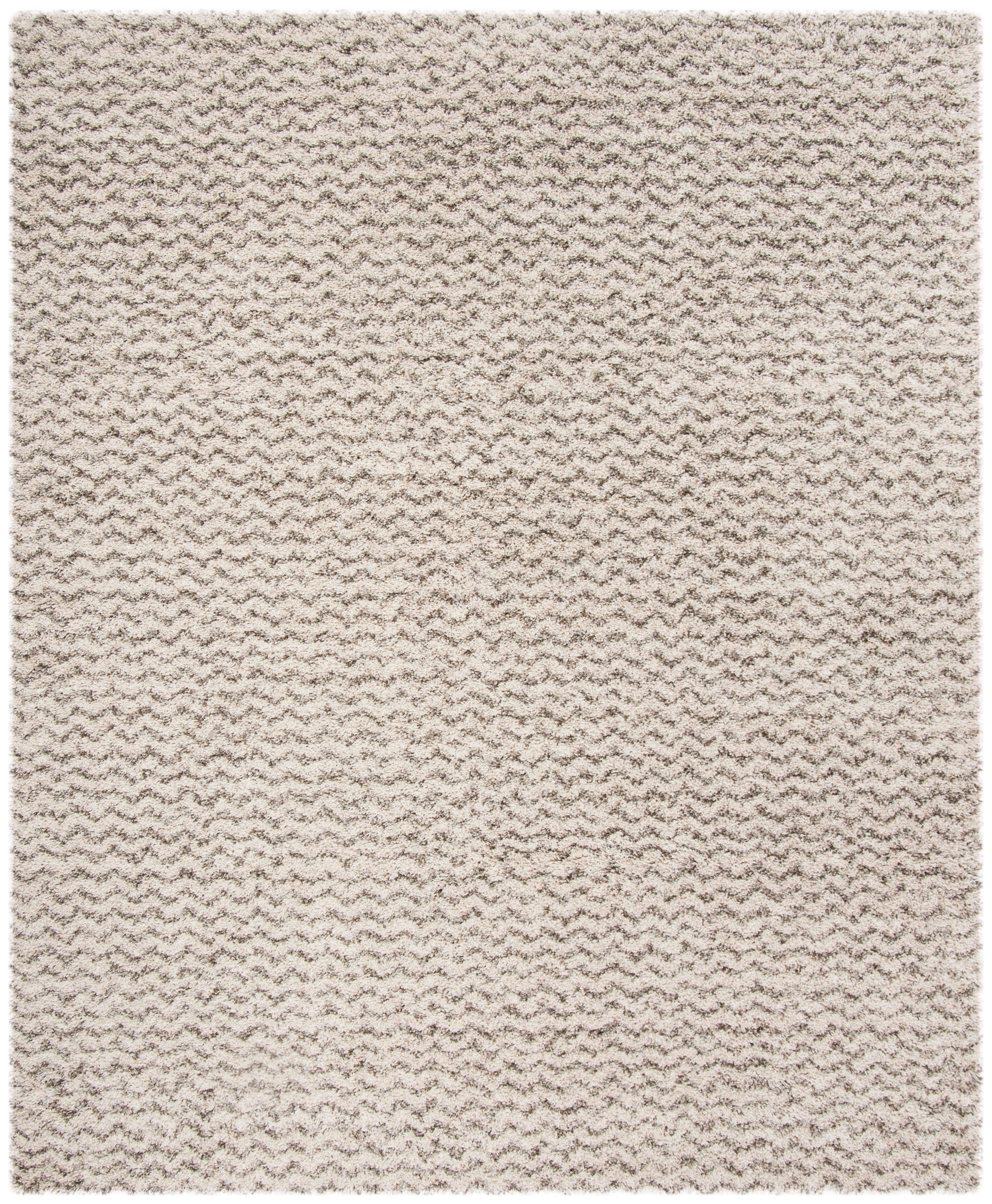 Ivory Rectangular Reversible Shag Area Rug, 9' x 12'