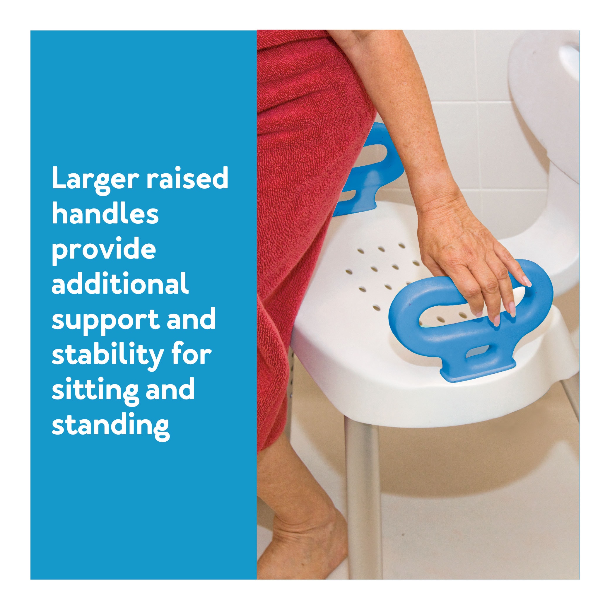 Adjustable White Plastic Bath and Shower Seat with Handles