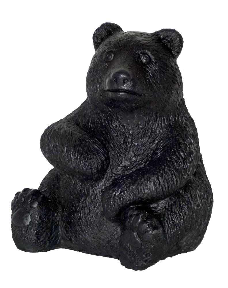  19-031213ABBLK 12-in H x 11-in W Black Bear Garden Statue