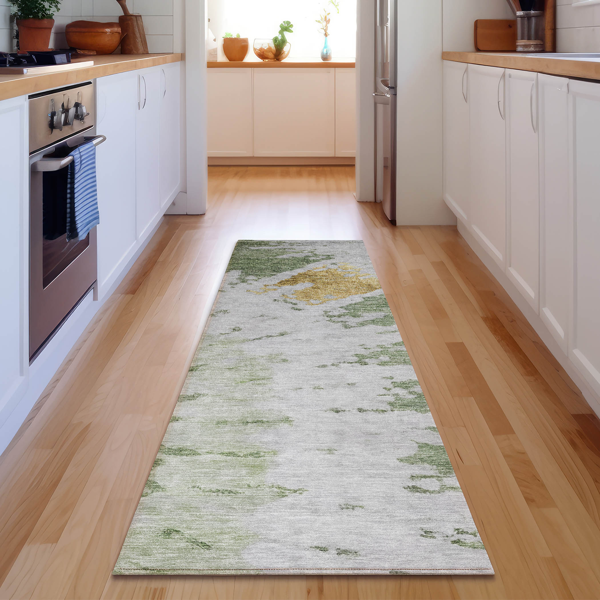Addison Rugs AMF614AL2X8 Mayfield AMF614AL 2 x 7 (ft) Loomed Polyester Aloe Rectangular Indoor Geometric Machine washable Area rug