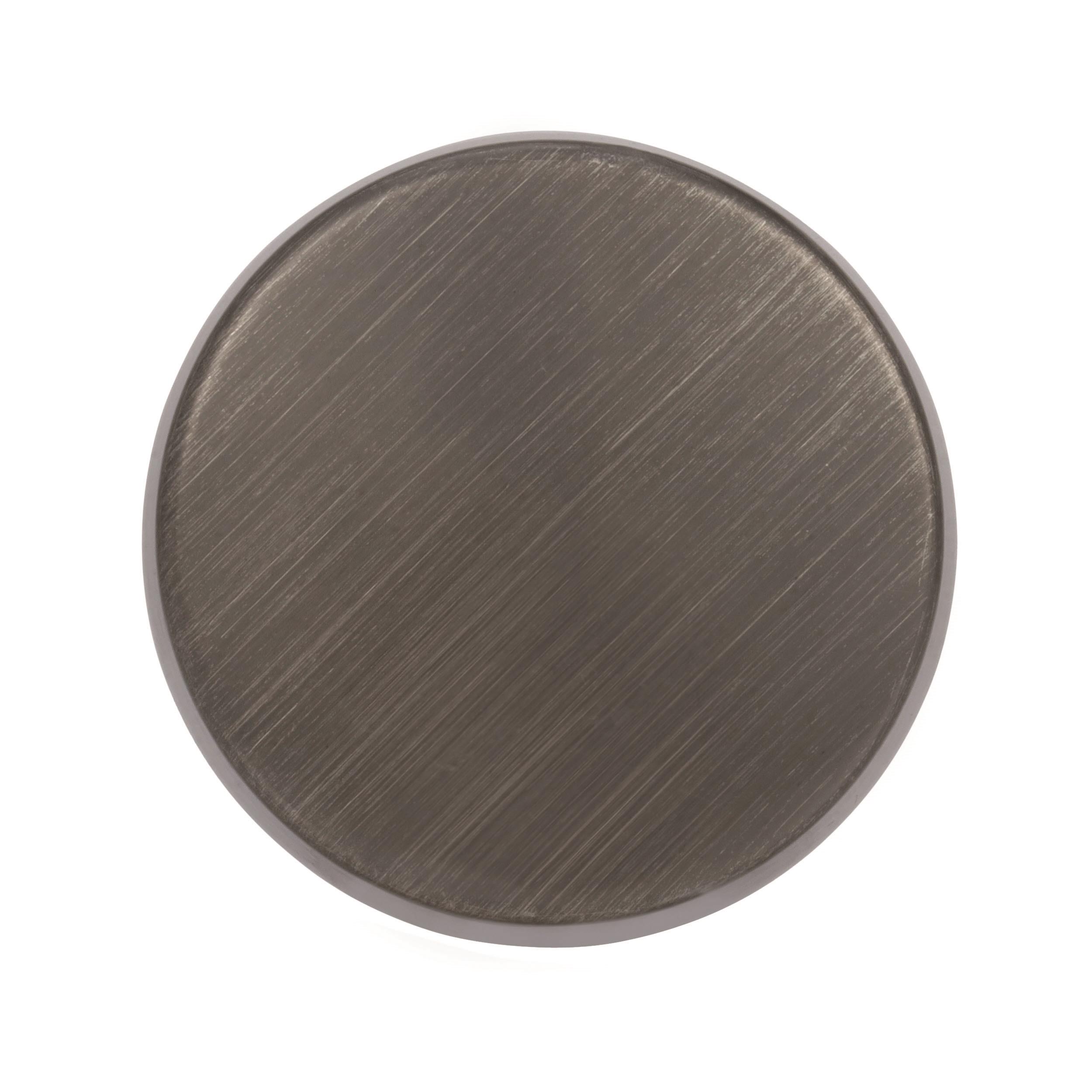 Gunmetal Round Modern Industrial Cabinet Knob with Mounting Hardware