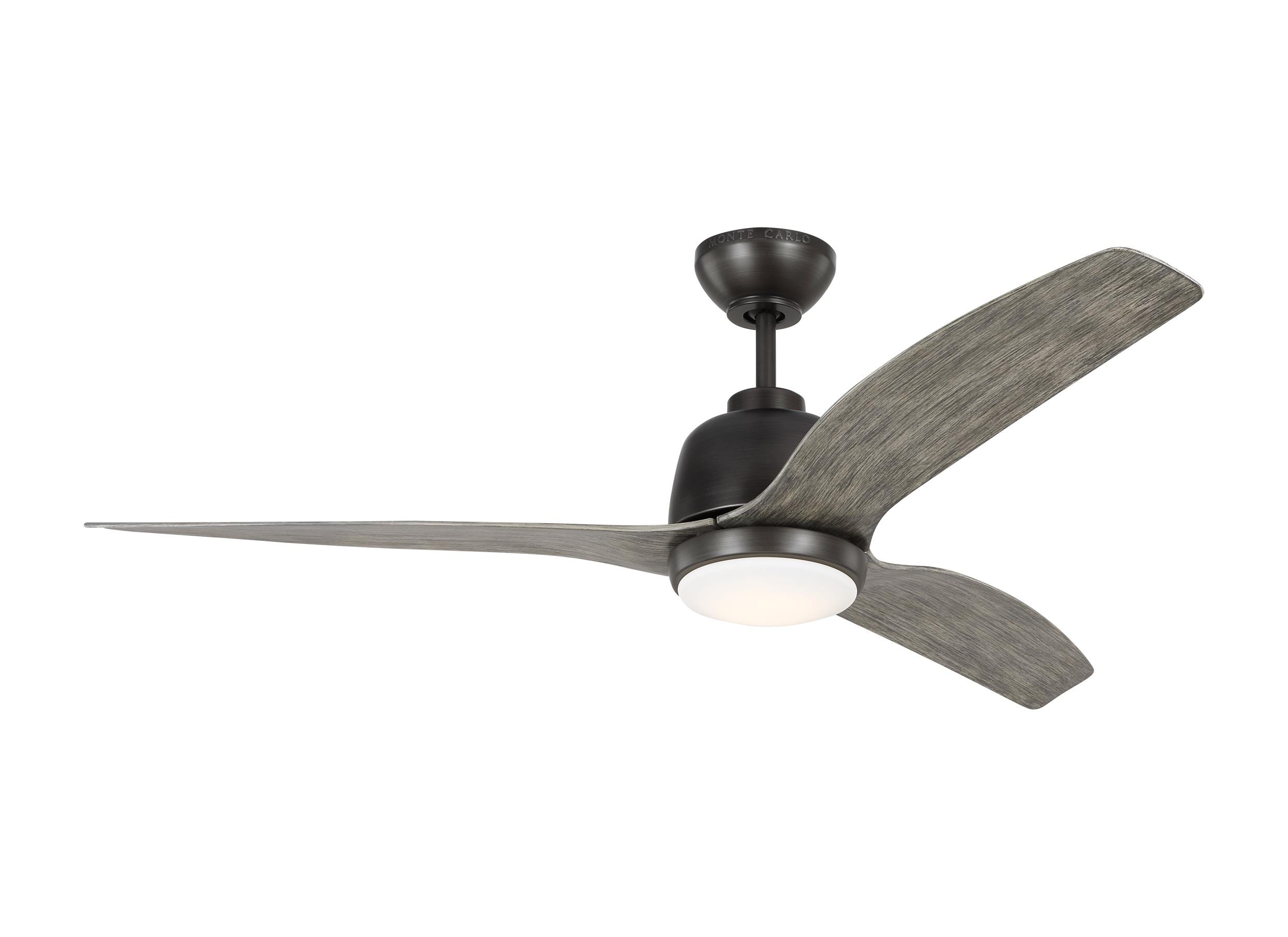 Generation Lighting 3AVLR54AGPD Avila 54-in Integrated LED Aged Pewter with Light Grey Weathered Oak Blades Propeller Ceiling Fan With Light - Remote Included ( 3 -Blade )