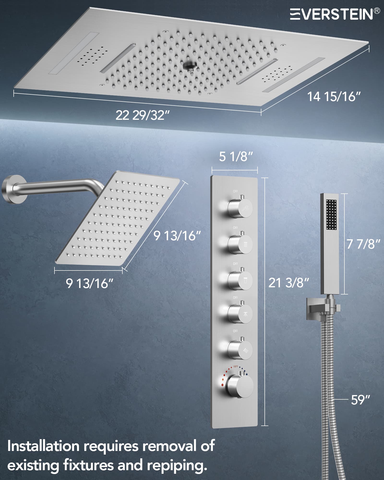 EVERSTEIN SFS-1051-NK Tub-Shower-Faucets - View #11