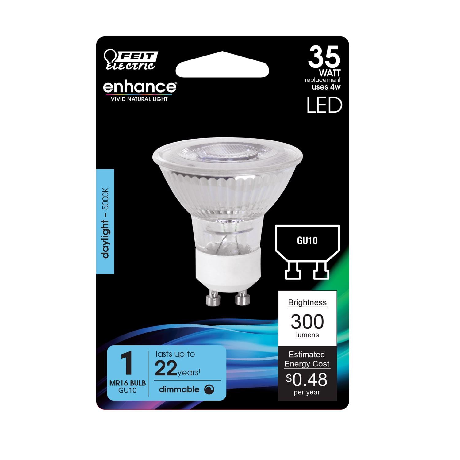 Feit Electric EJD3919602 Enhance MR16 GU10 LED Bulb Daylight 35 Watt Equivalence 1 pk