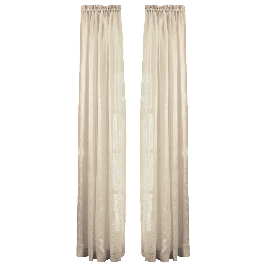 Style Selections 84-in Snow Semi-sheer Rod Pocket Single Curtain Panel in  the Curtains & Drapes department at