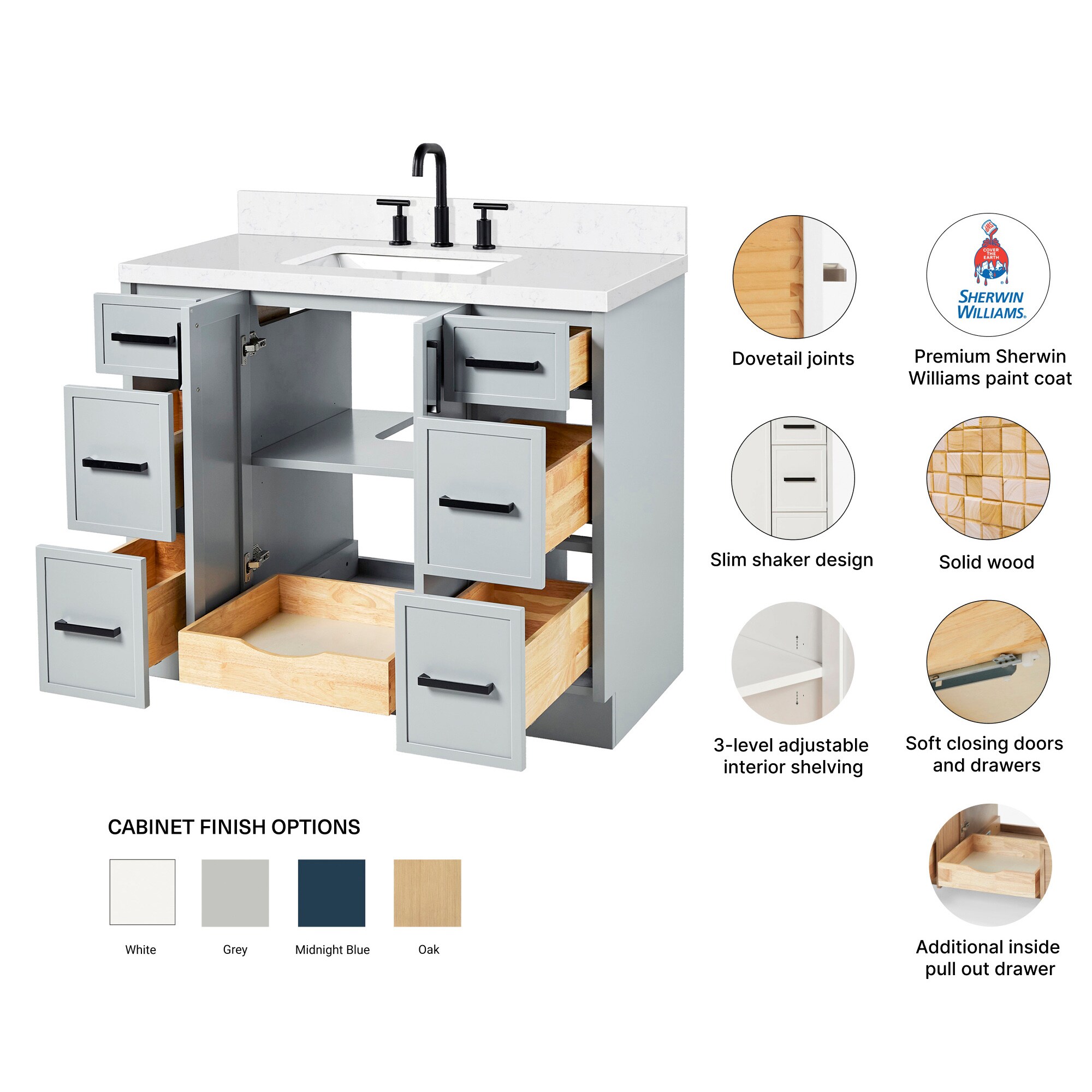 ARIEL K42CQRVOGRY Bath-Vanity-Combo - View #10