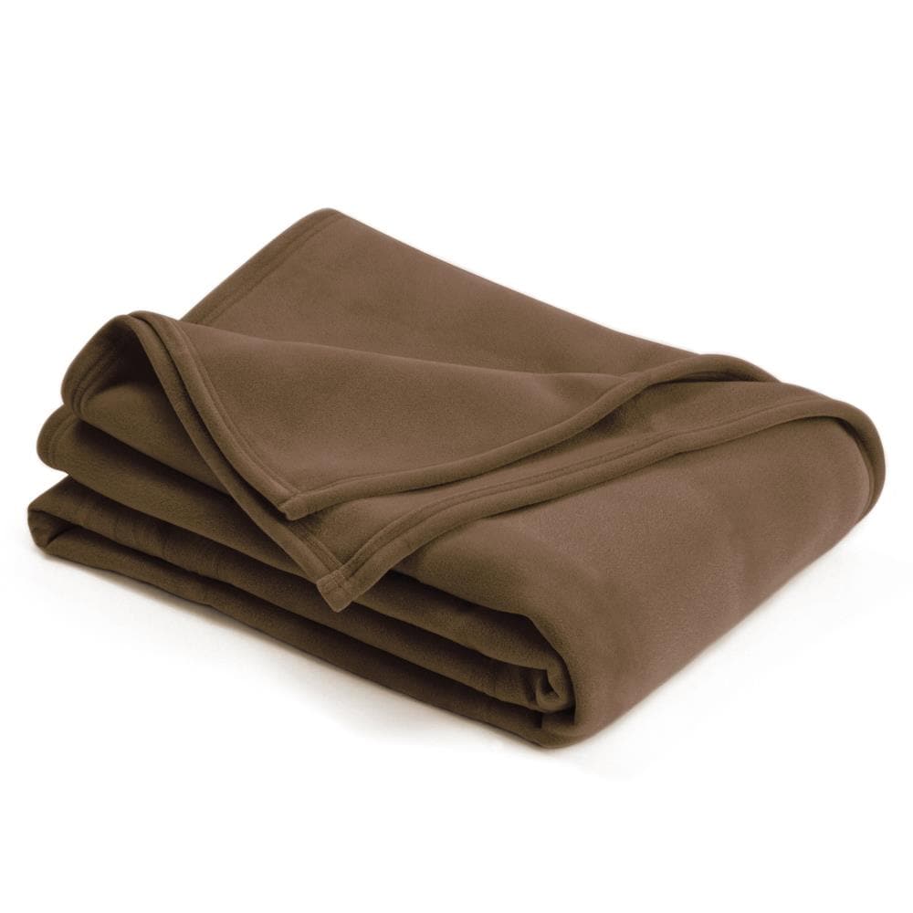 Vellux luxury plush filled blanket Brown Pillows & Throws at Lowes.com