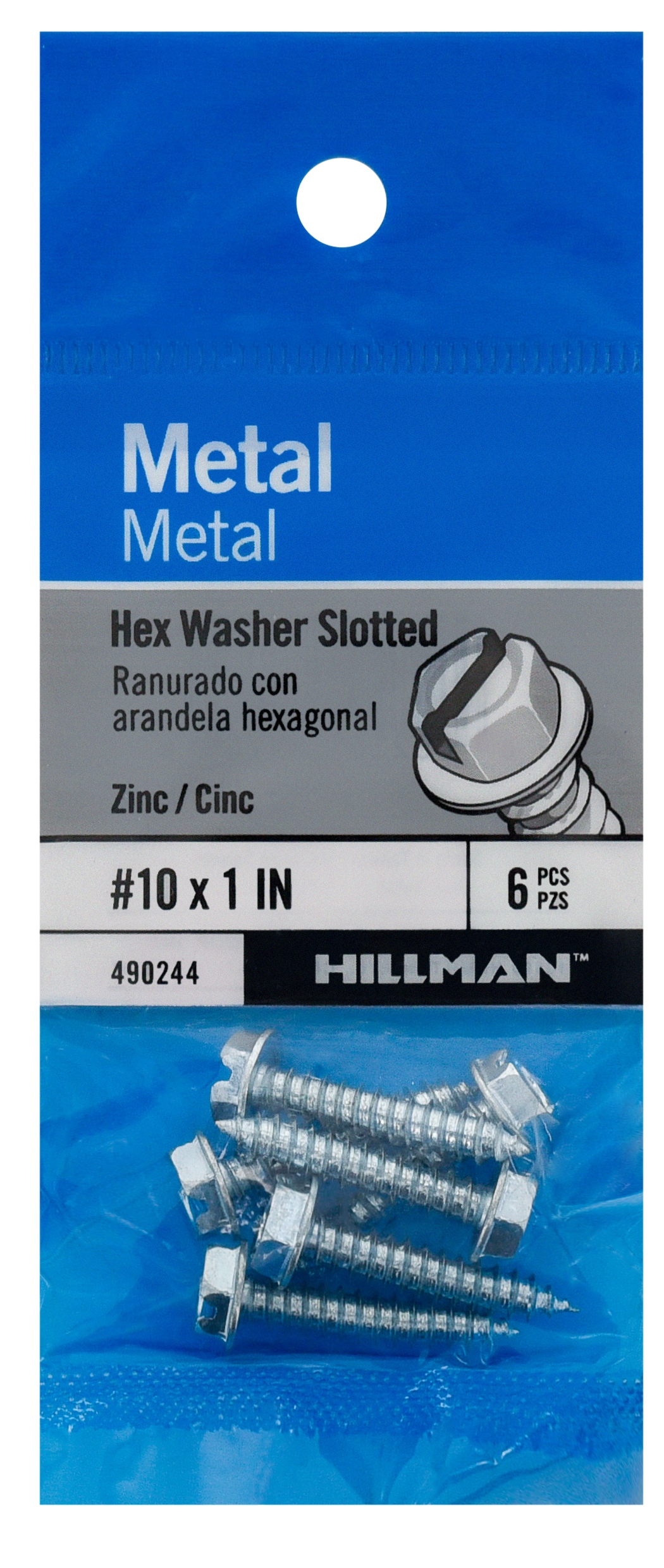 Hillman #10 X 1-in Socket Hex-Drive Standard Sheet Metal Screws (6 ...