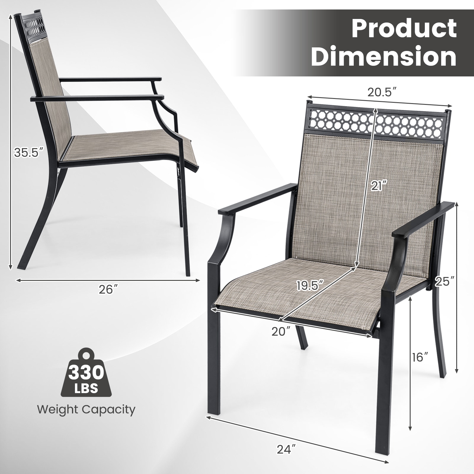 WELLFOR NBASINGG20 Patio-Chairs - View #4