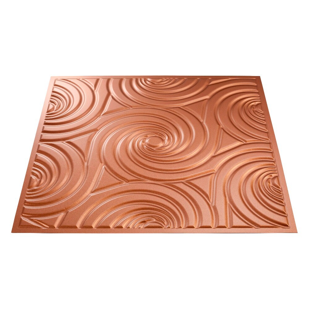 Fasade G73-10 24-in x 24-in Typhoon Argent Copper PVC Surface-mount Ceiling Tile (1-Pack, 4-sq ft / Case)