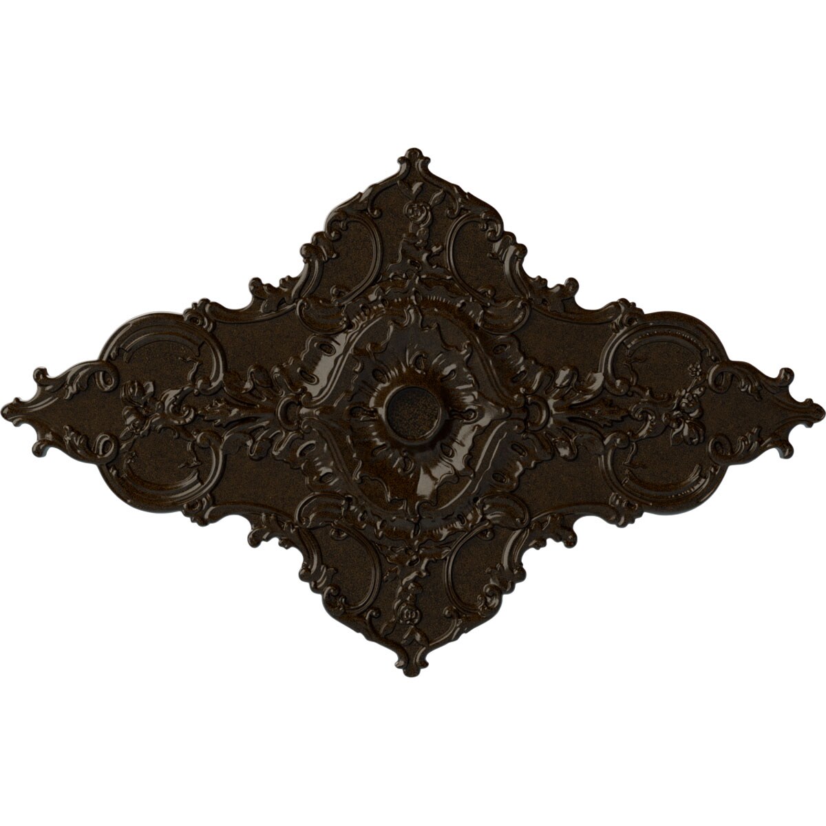 Ekena Millwork CM70X43MLBZS Melchor Diamond 67.25-in W x 43.325-in L Painted Bronze Polyurethane Whole Ceiling Medallion