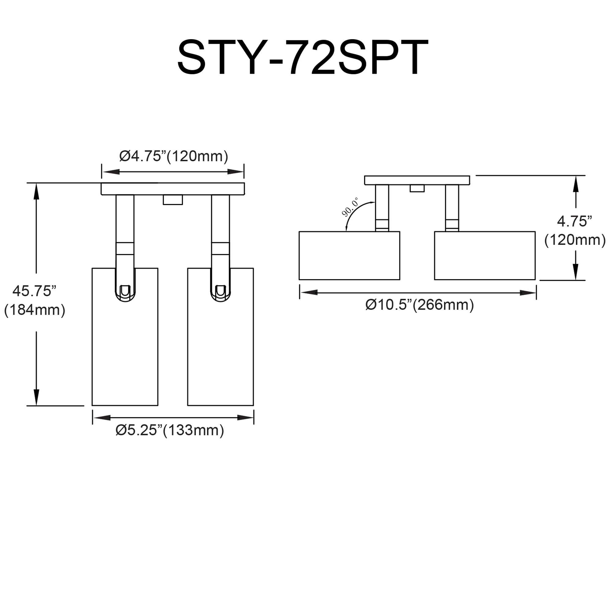Dainolite STY-72SPT-AGB flushmounts - View #4
