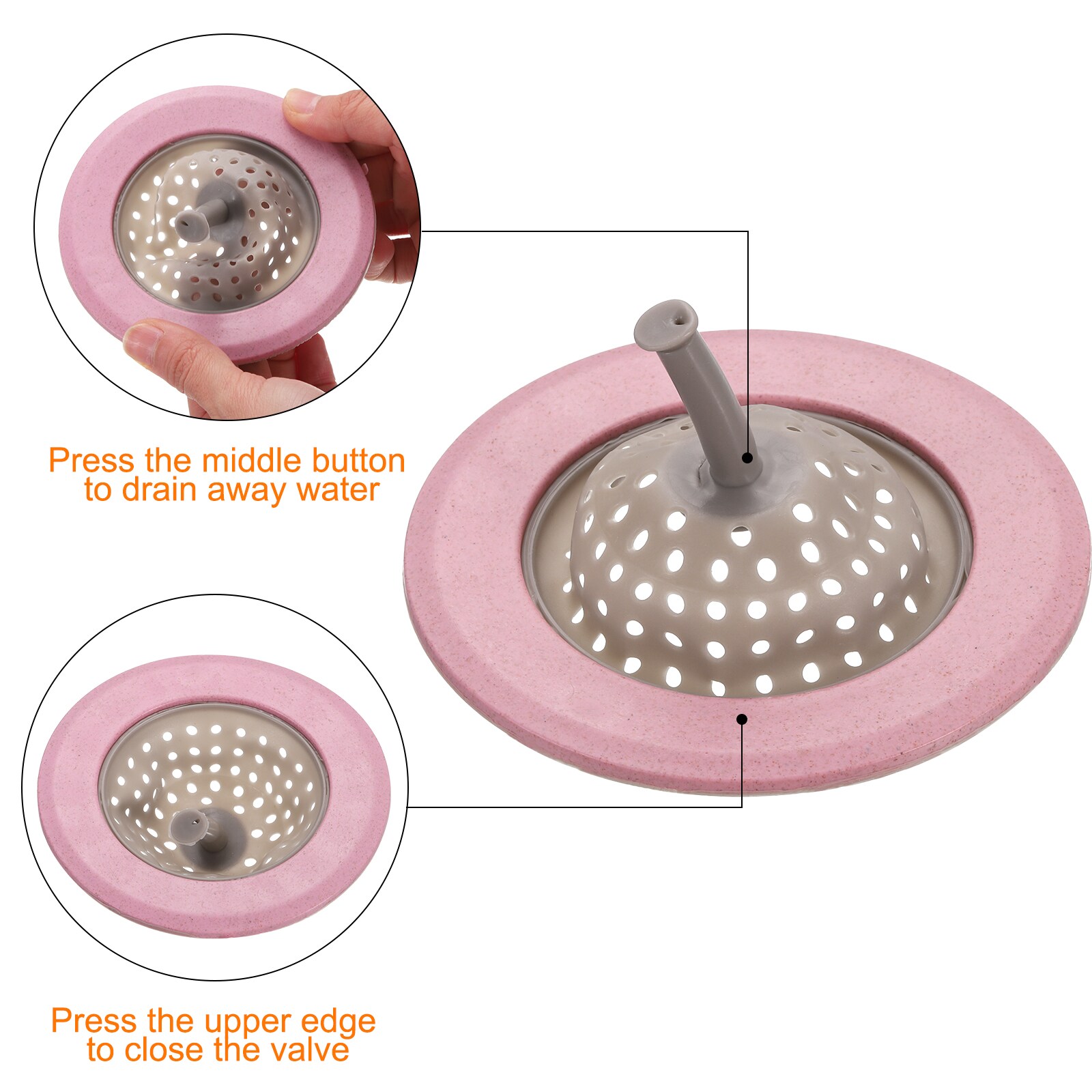 Unique Bargains Silicone Kitchen Sink Strainer 4Pcs Sink Drain Strainer ...