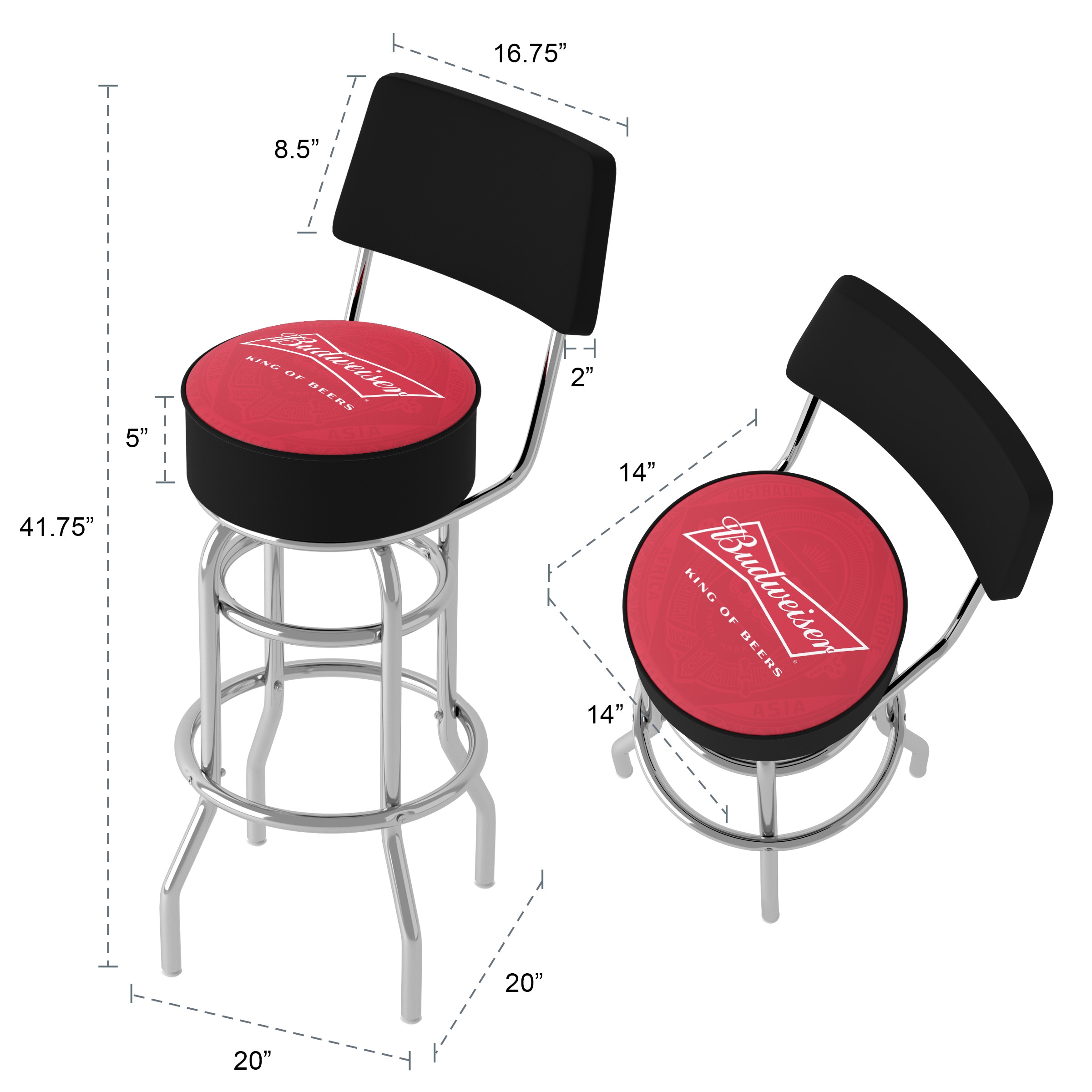 Trademark Gameroom AB1100-BUD-BT stools - View #6