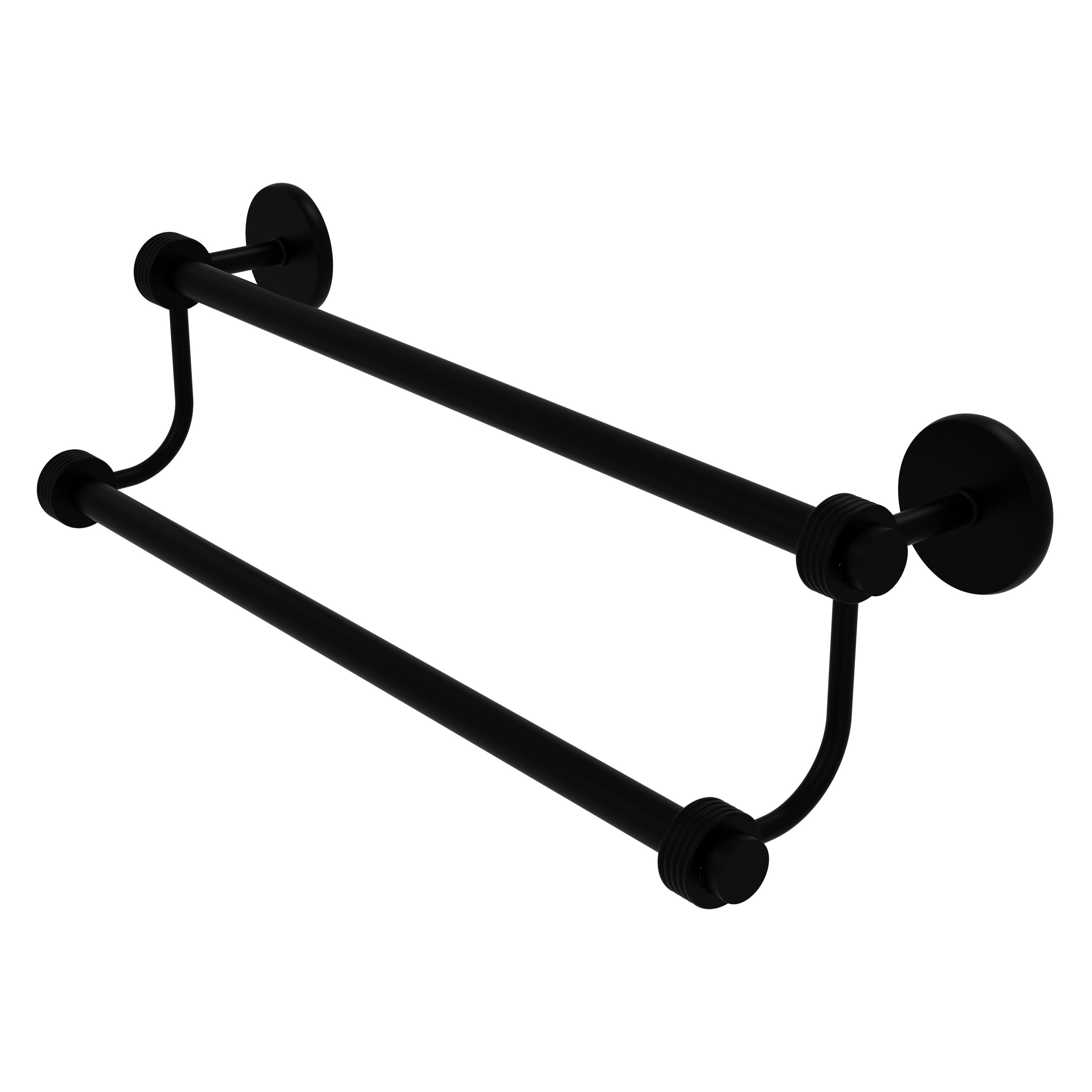Allied Brass 7272G/18-BKM Satellite Orbit Two 18-in double Matte Black Wall mount Double Towel Bar