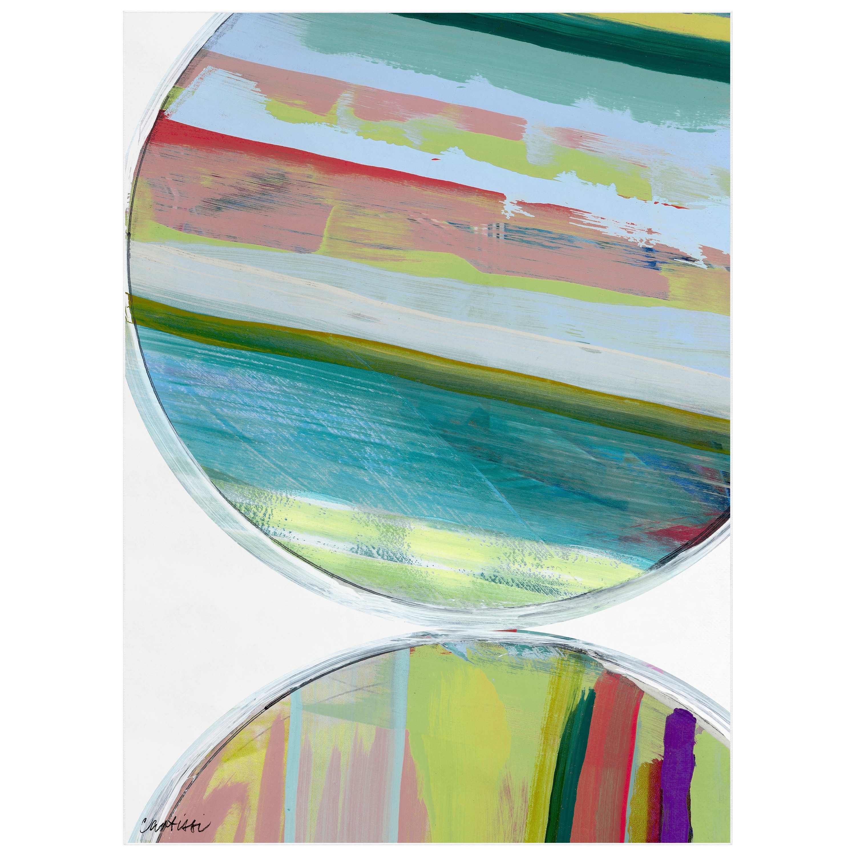 Empire Art Direct TDA-PI875-0810C2 8 x 10 (ft) Polyester Multi-Colored, Blue, Pink, Rectangular Indoor Abstract Area rug