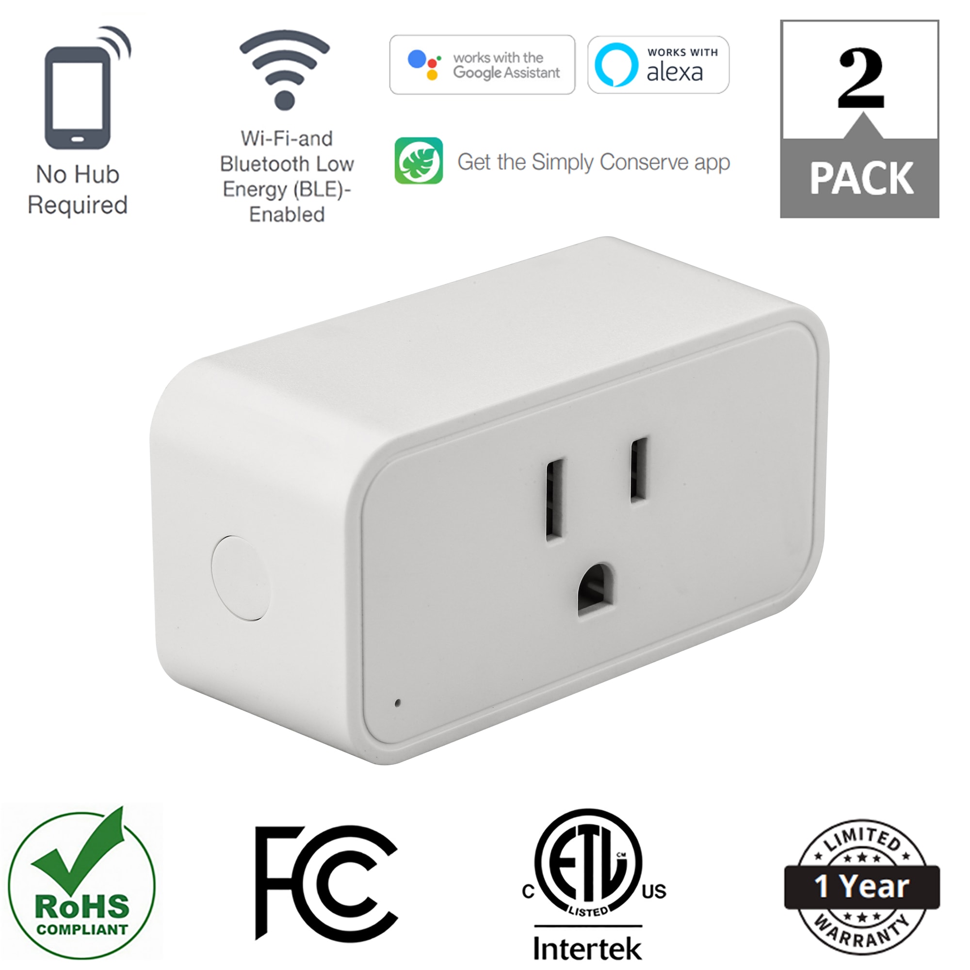 GE Cync 120-Volt 2-Outlet Outdoor Smart Plug in the Smart Plugs department  at