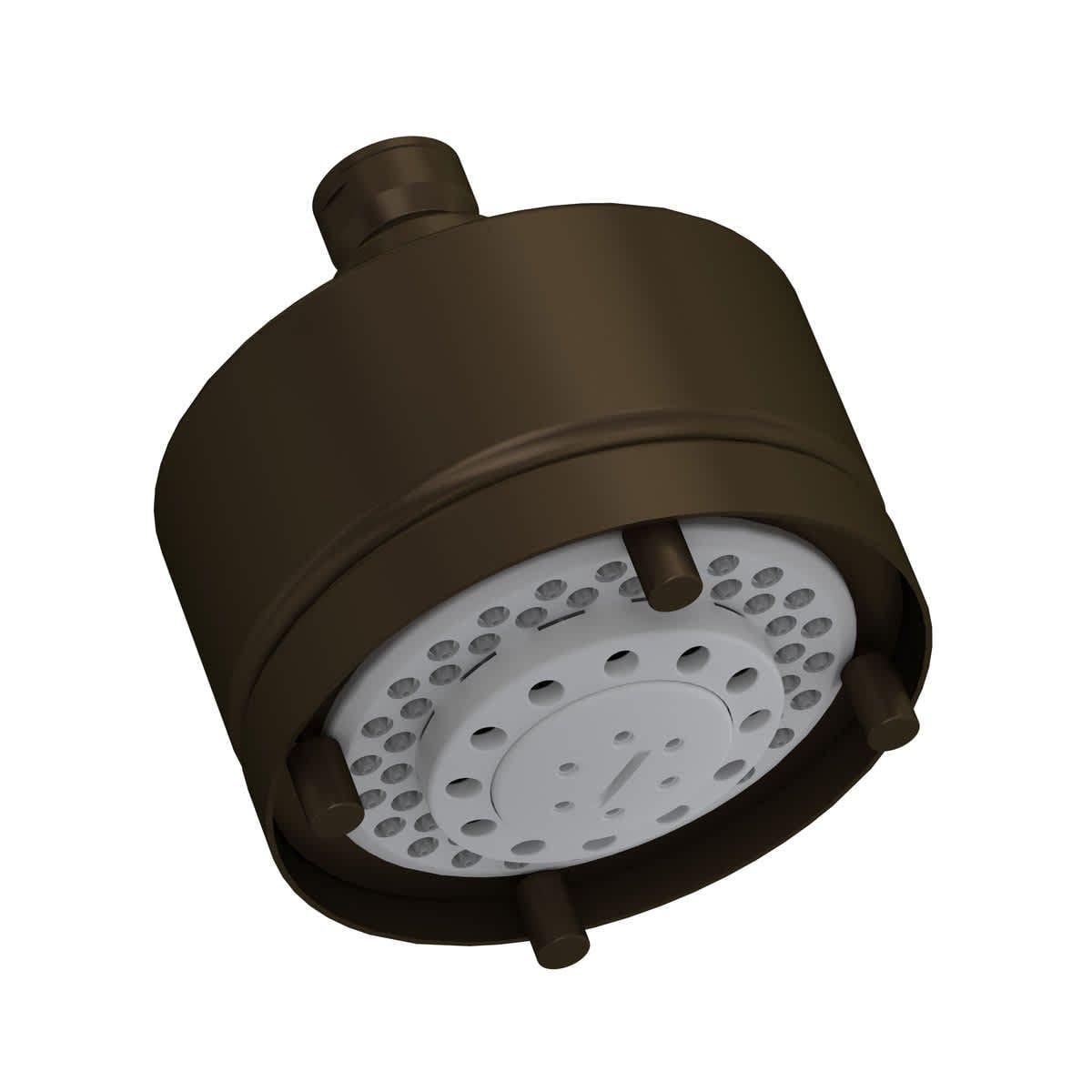 Rohl 1080/8TCB 4 inch 5-Function 1.8 GPM Round Wall Mount Shower Head with Mounting Hardware Included in Tuscan Brass