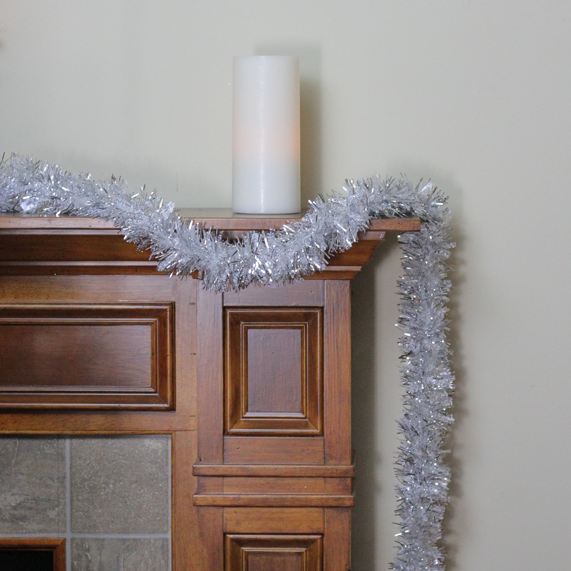 50' x 4 White Iridescent Wide Cut Tinsel Christmas Garland - Unlit