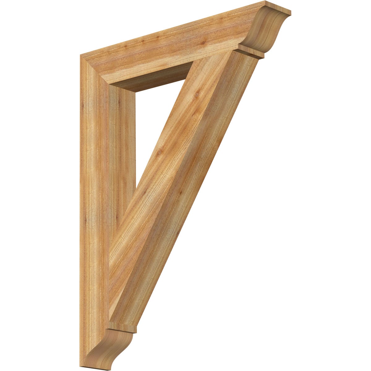 Ekena Millwork BKT06X36X48TRA01RWR Traditional traditional rough sawn 6-in x 36-in x 48-in Western red cedar Brown Wood Standard bracket