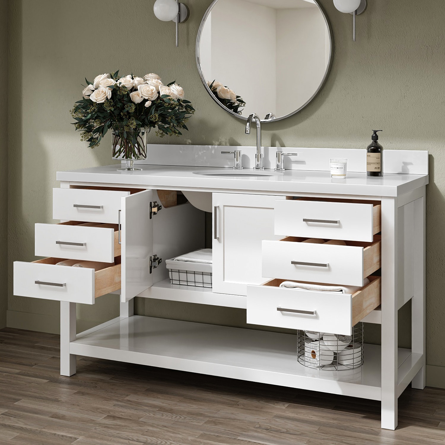 ARIEL S061SWQOVOWHT Bath-Vanity-Combo - View #2