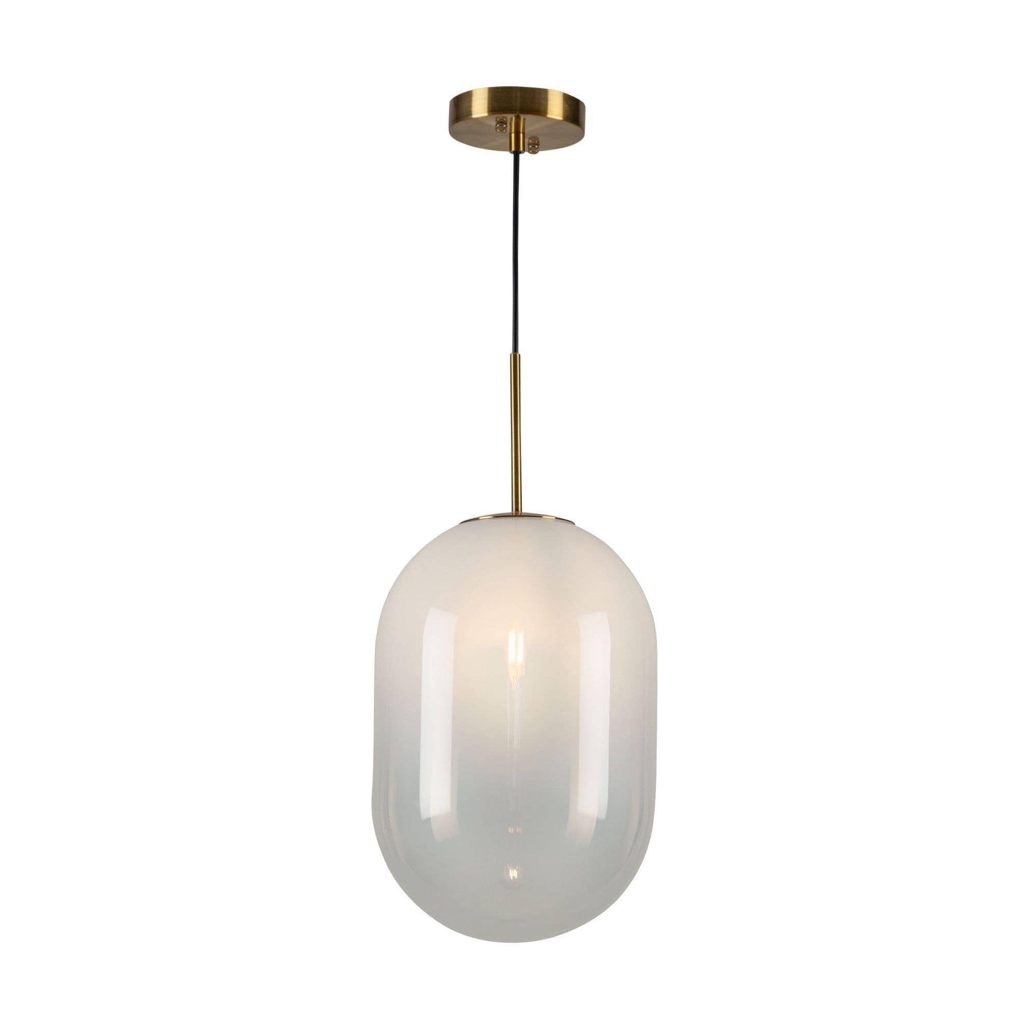 ARTCRAFT Vita 1 - Light - White/Brass / White Glass / Metal Pendant