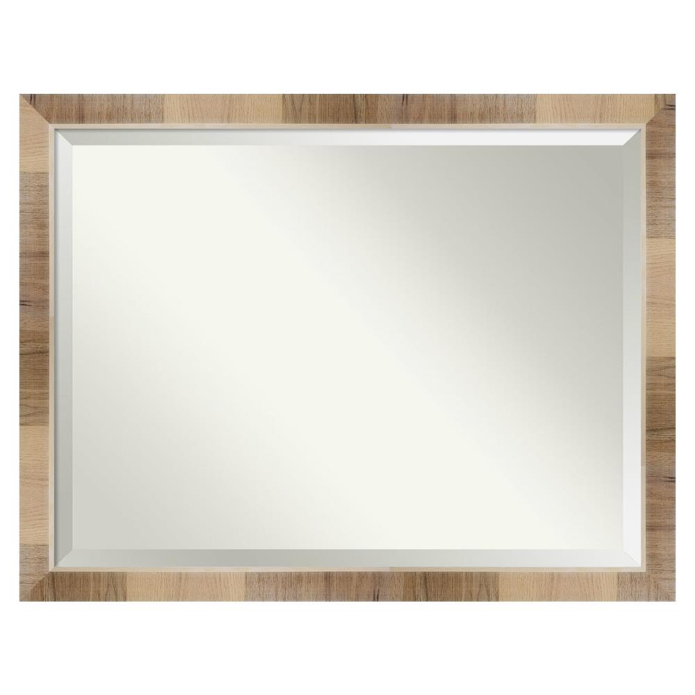 Amanti Art DSW4093002 Natural White Wash 44.25-Inches x 34.25-Inches Framed Rectangle Bathroom Vanity Mirror ( Distressed Brown,Natural,White )